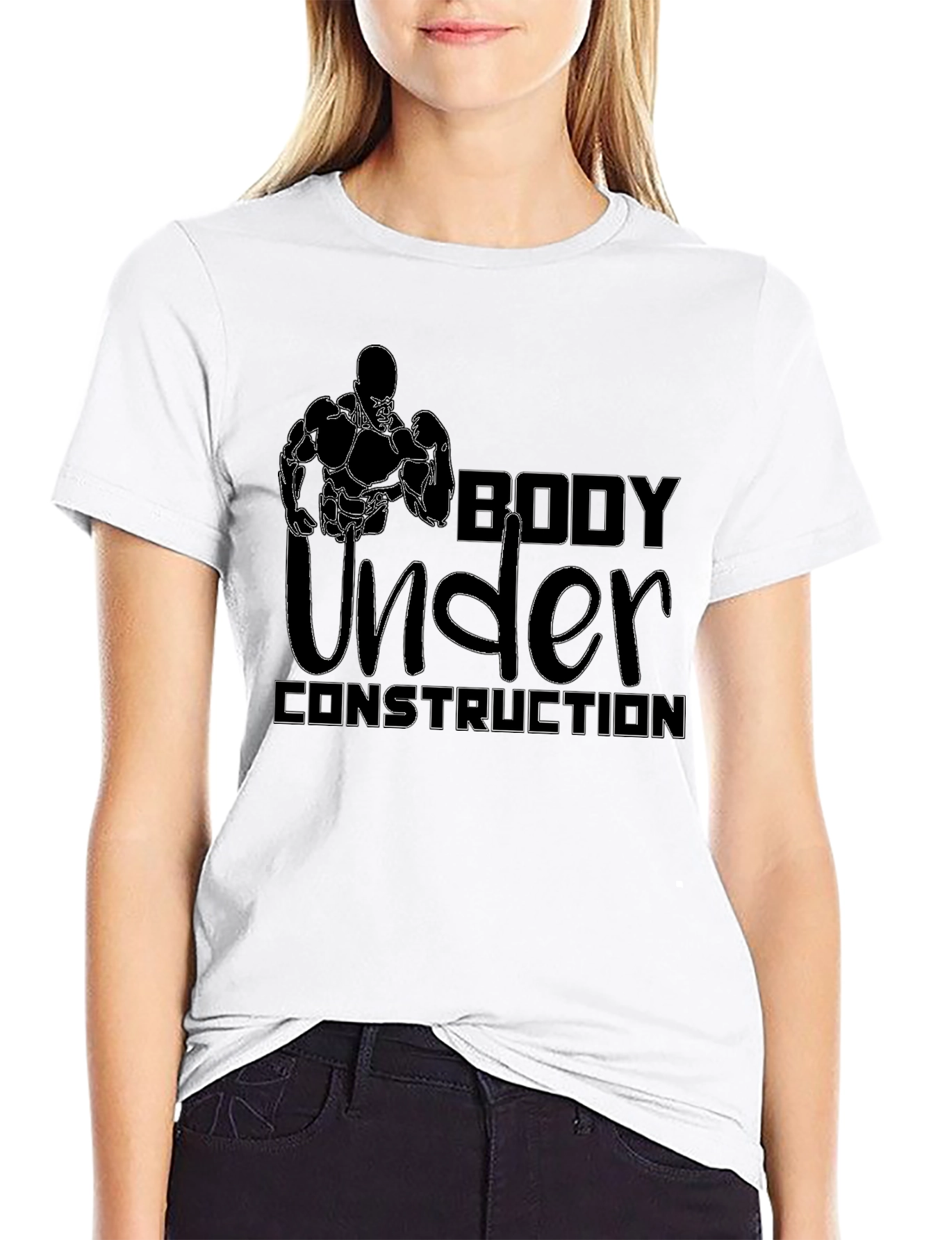 Body Under Construction Graphic T-Shirt - Black