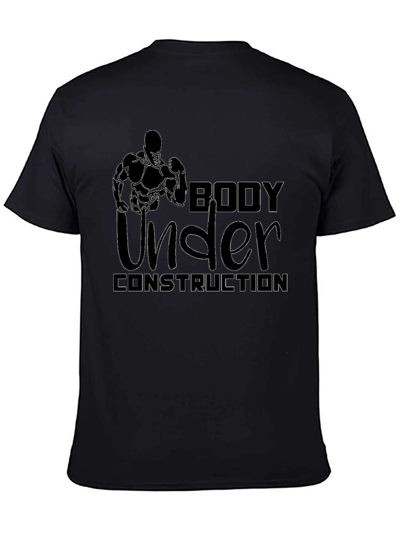Body Under Construction Graphic T-Shirt - Black