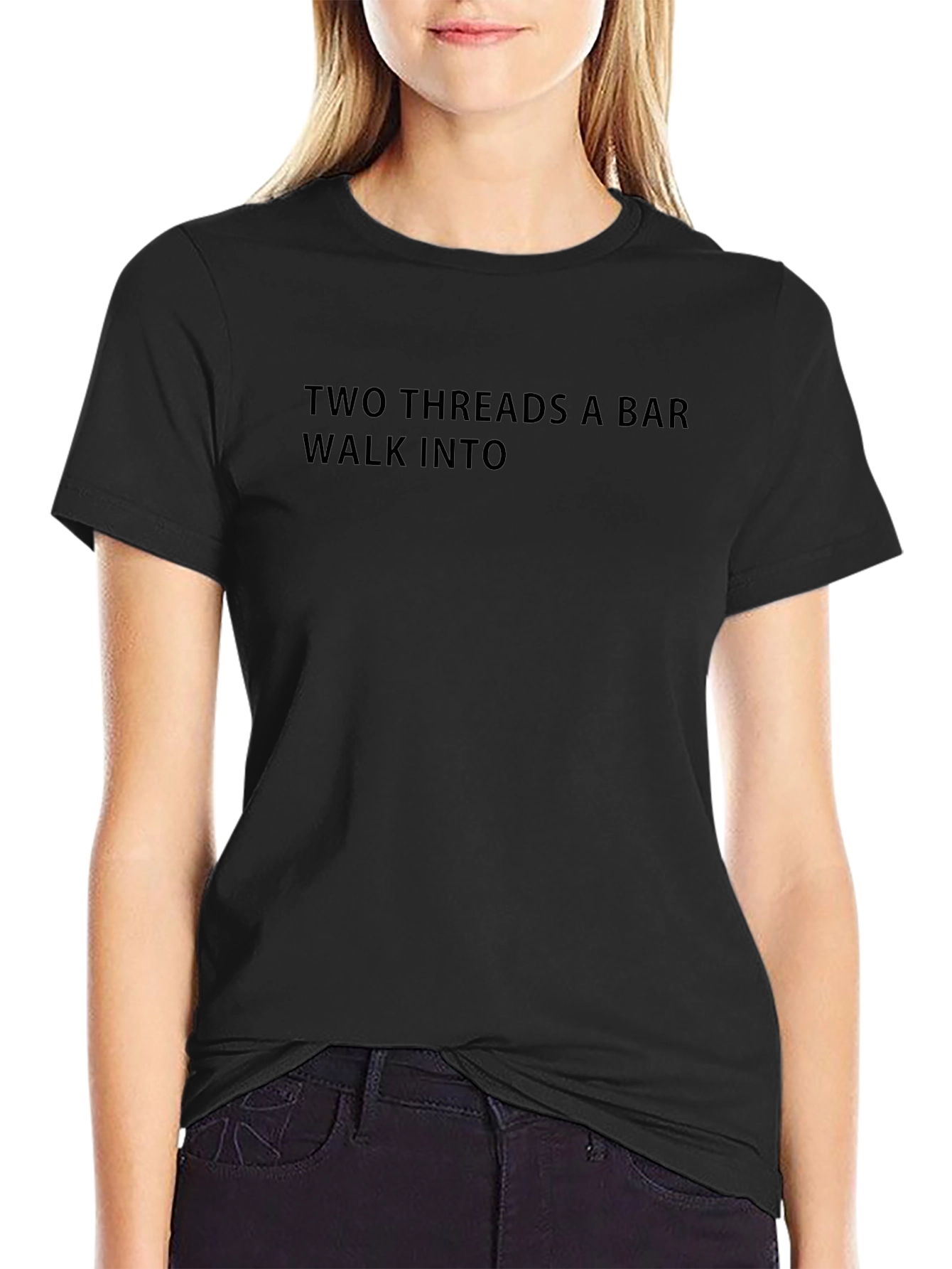 Two Threads Bar T-Shirt: Black Humor Tee