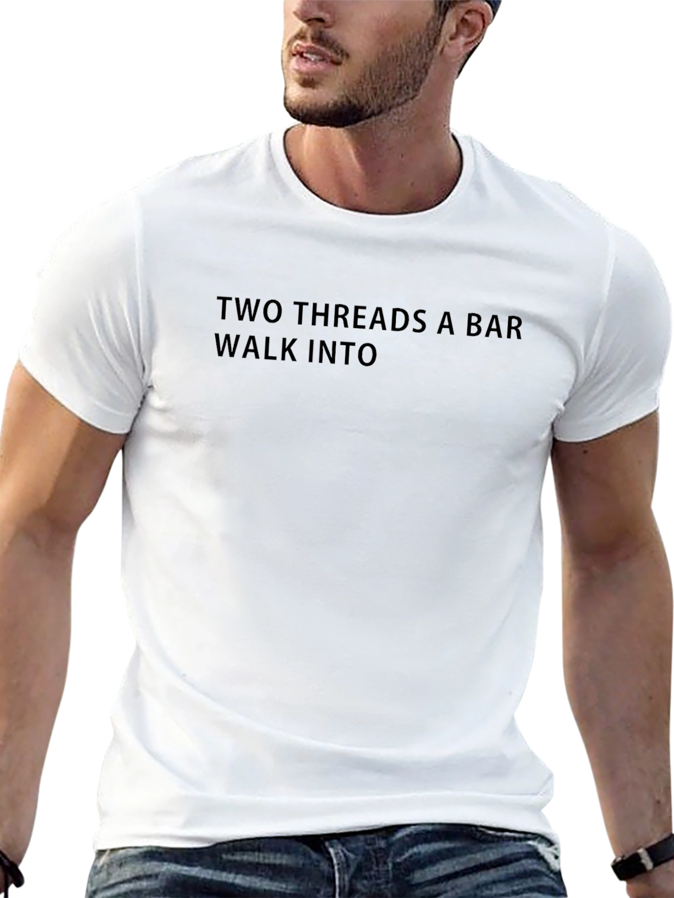Two Threads Bar T-Shirt: Black Humor Tee