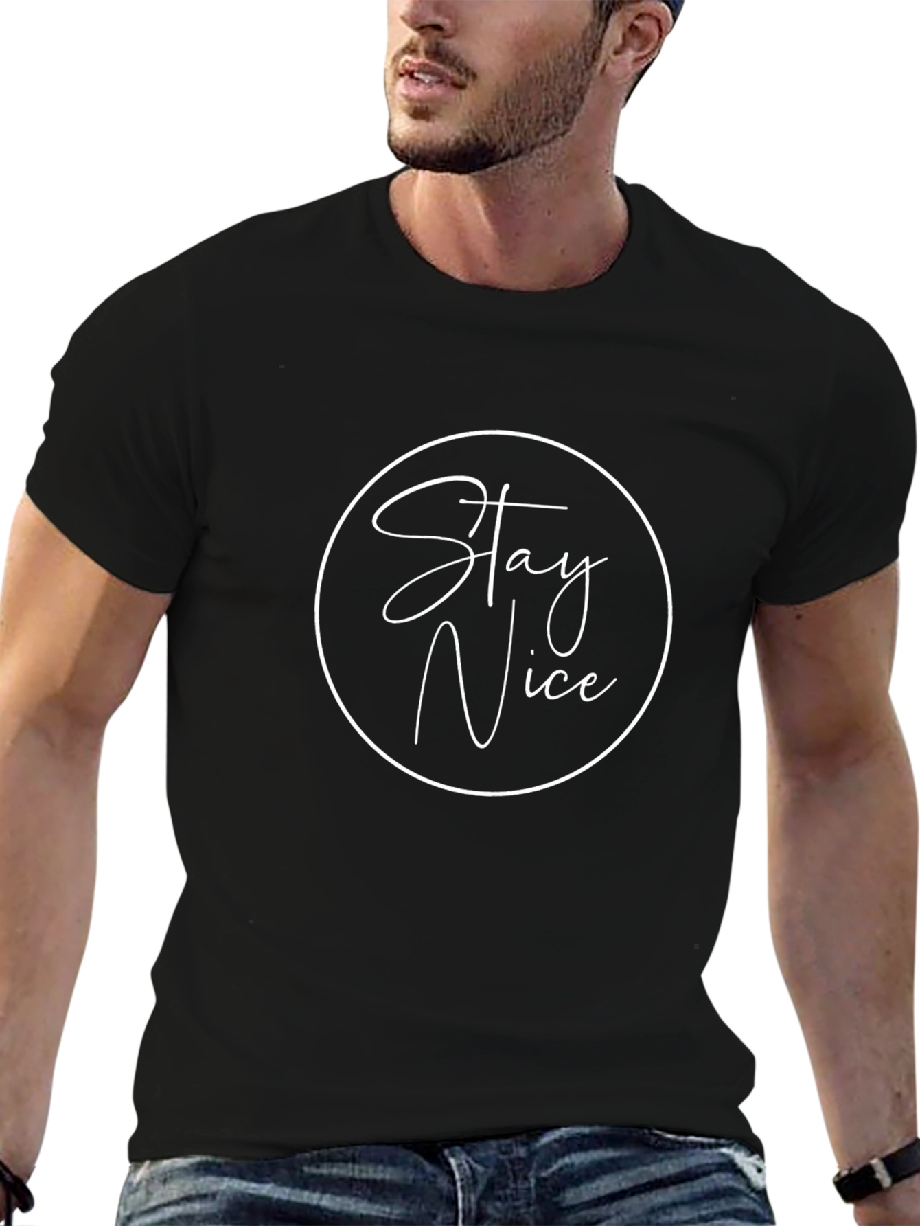 Stay Nice Black Graphic Tee