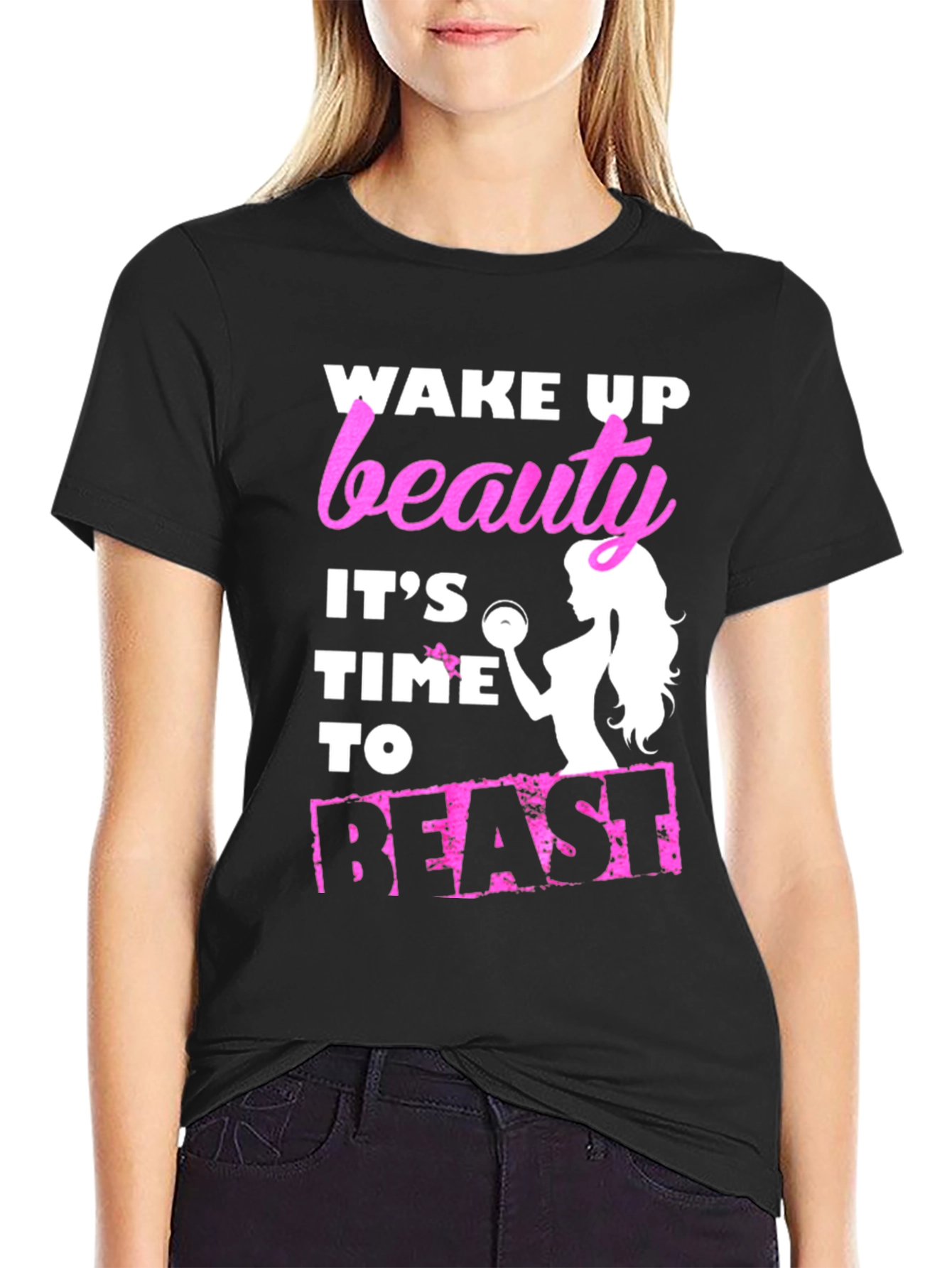 Wake Up Beauty Beast Mode Graphic T-Shirt