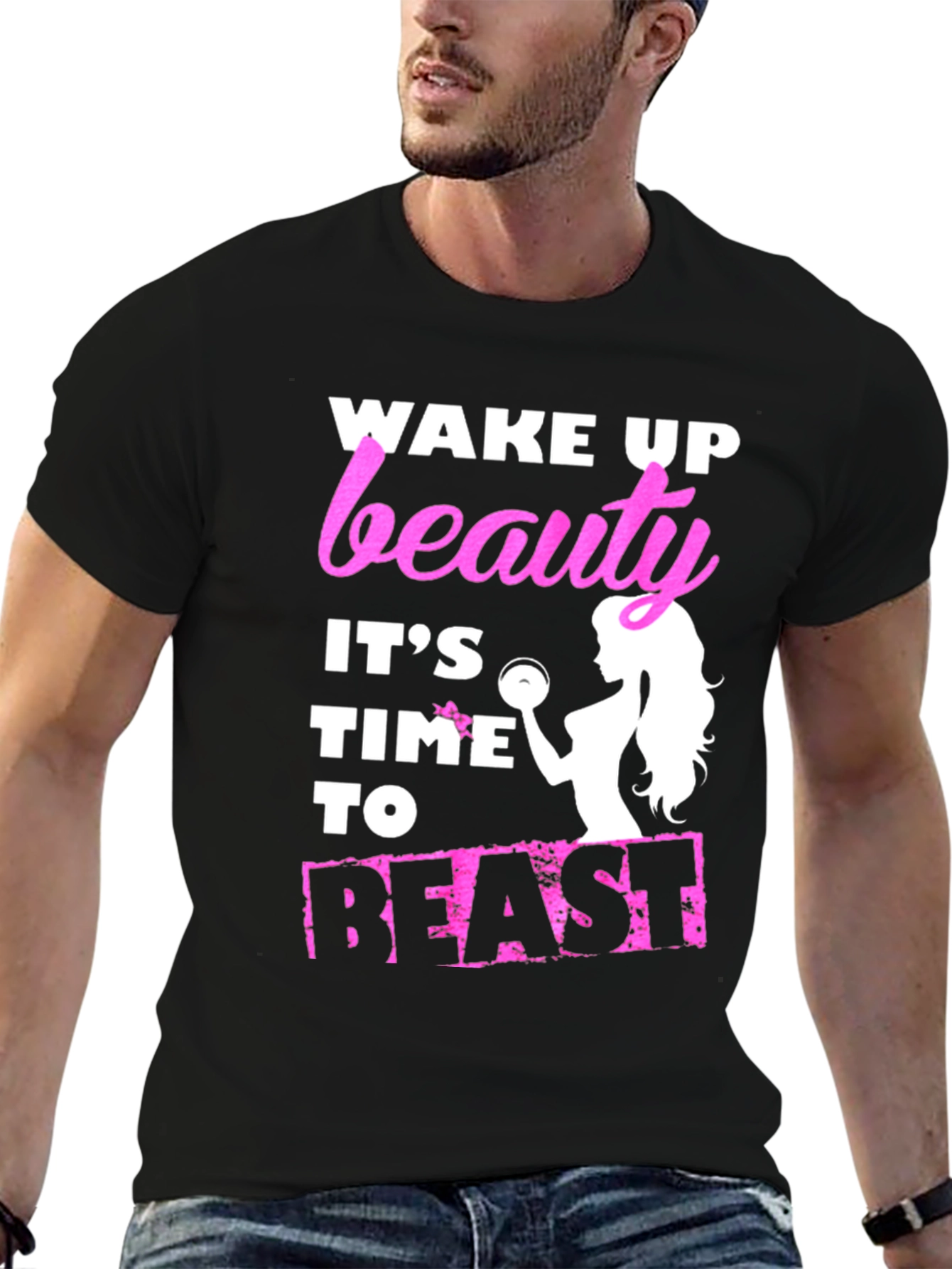 Wake Up Beauty Beast Mode Graphic T-Shirt