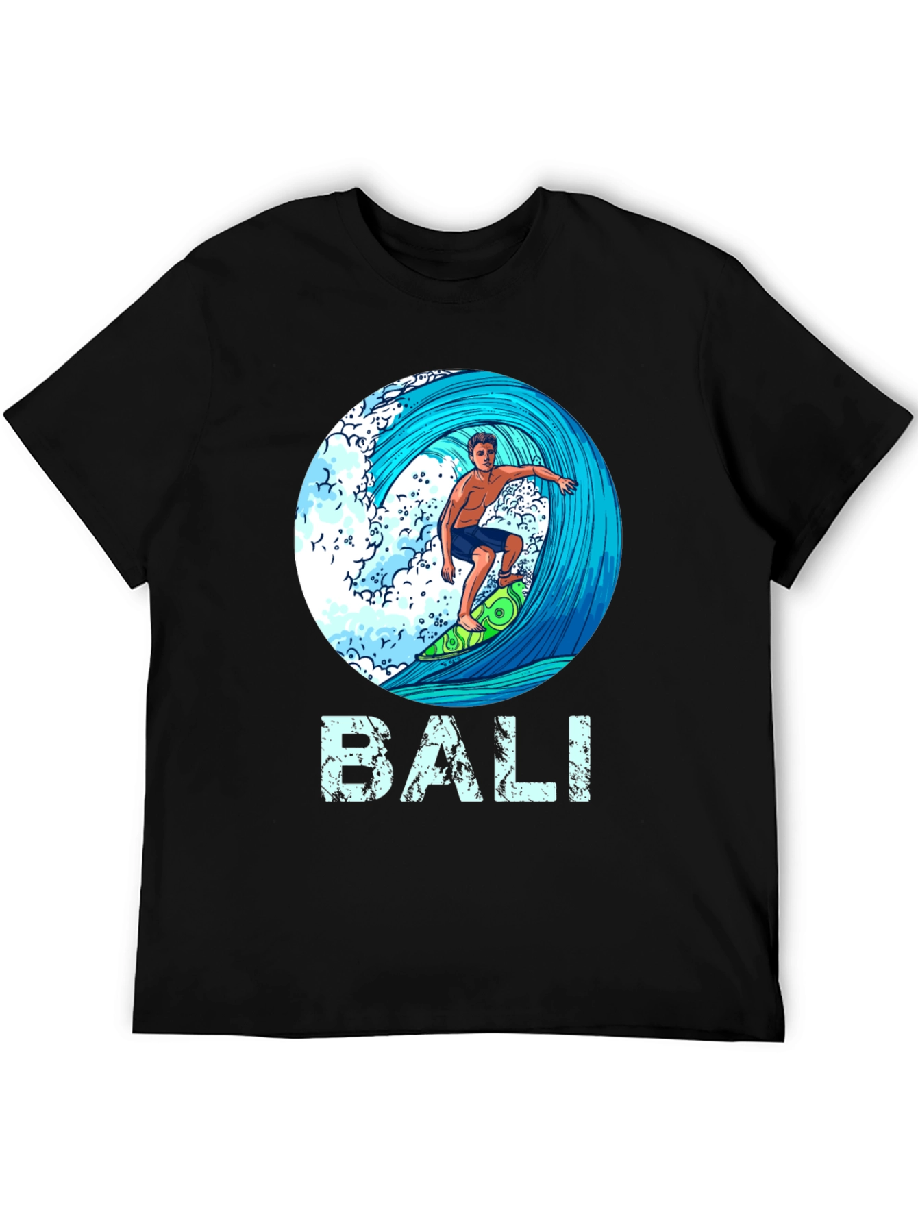 Bali Surfer Graphic T-Shirt - Tropical Island Style