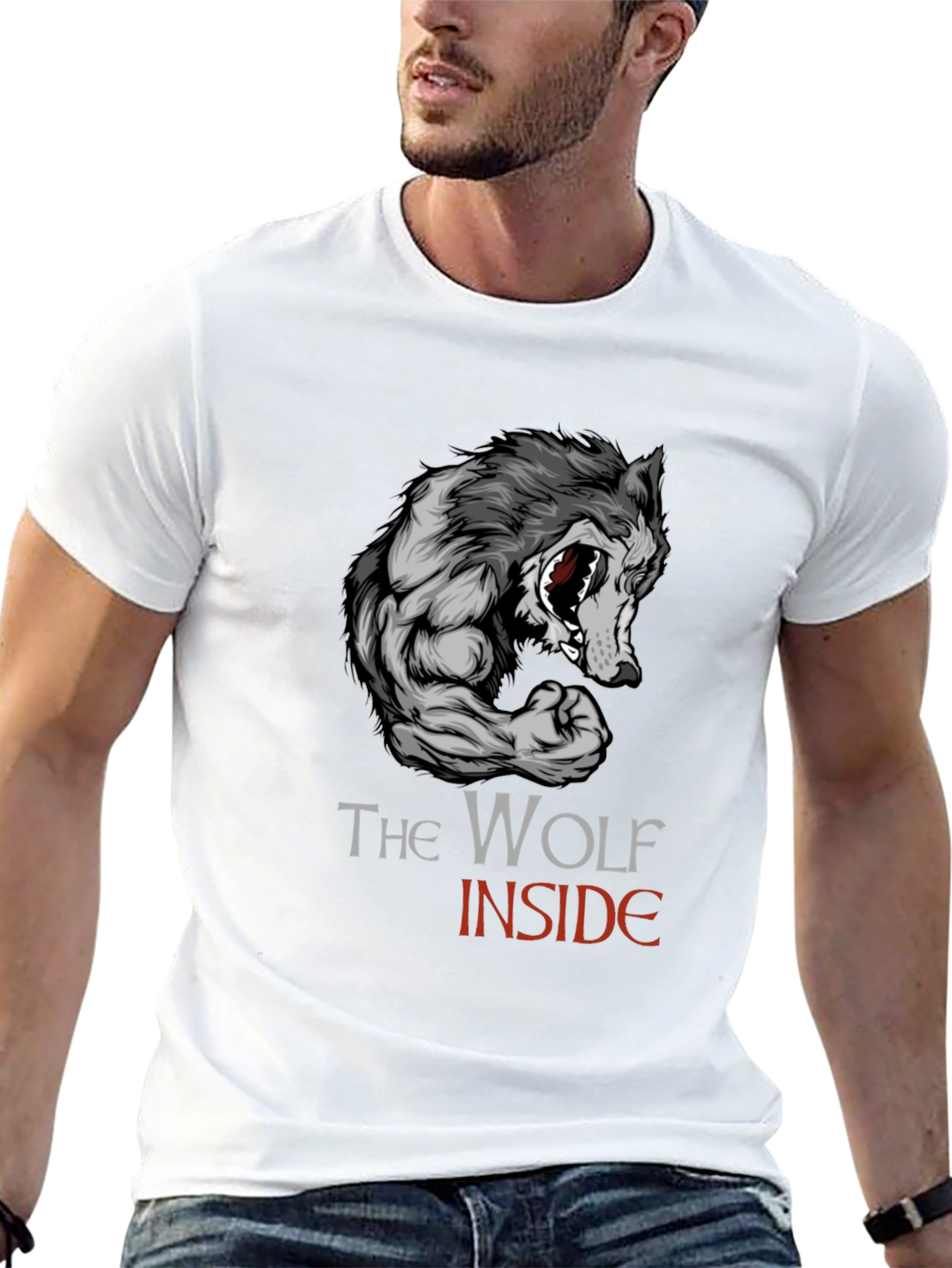 The Wolf Inside Graphic Tee - Black Cotton T-Shirt