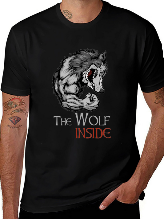 The Wolf Inside Graphic Tee - Black Cotton T-Shirt