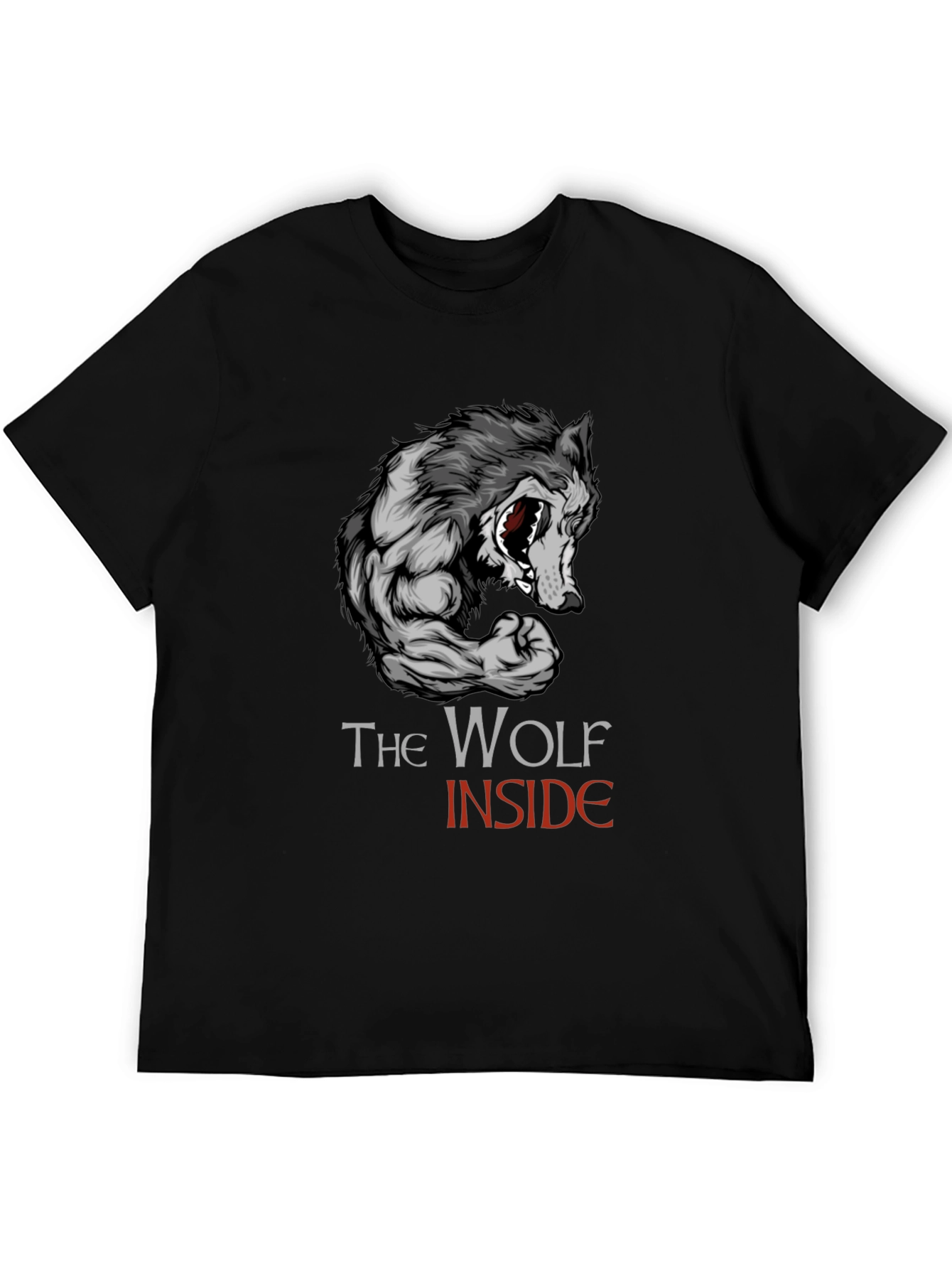 The Wolf Inside Graphic Tee - Black Cotton T-Shirt