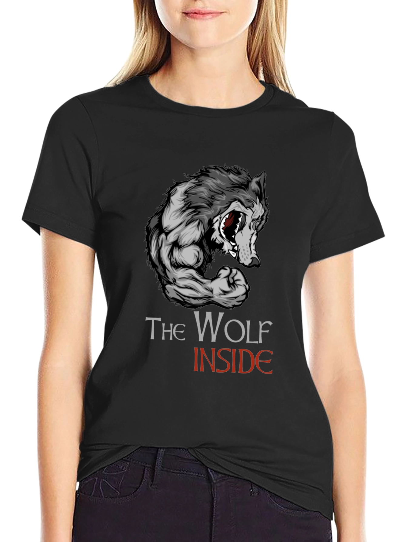 The Wolf Inside Graphic Tee - Black Cotton T-Shirt