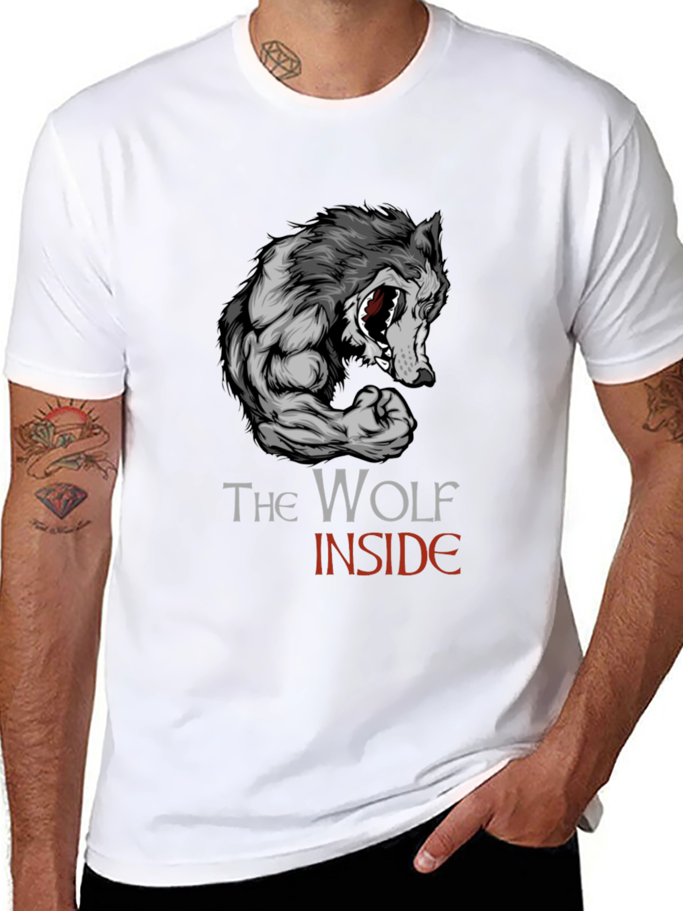 The Wolf Inside Graphic Tee - Black Cotton T-Shirt