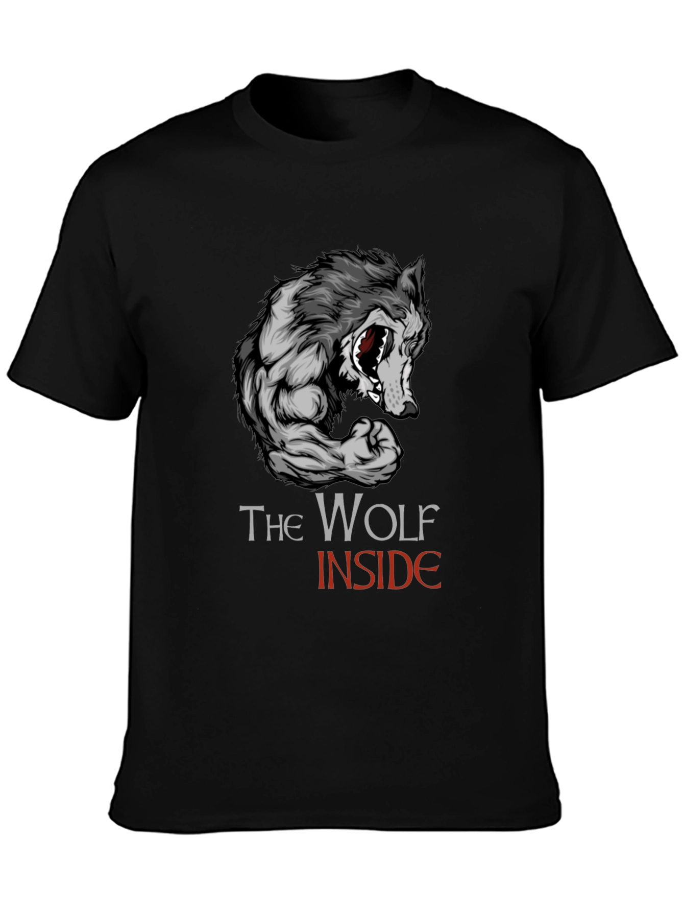 The Wolf Inside Graphic Tee - Black Cotton T-Shirt