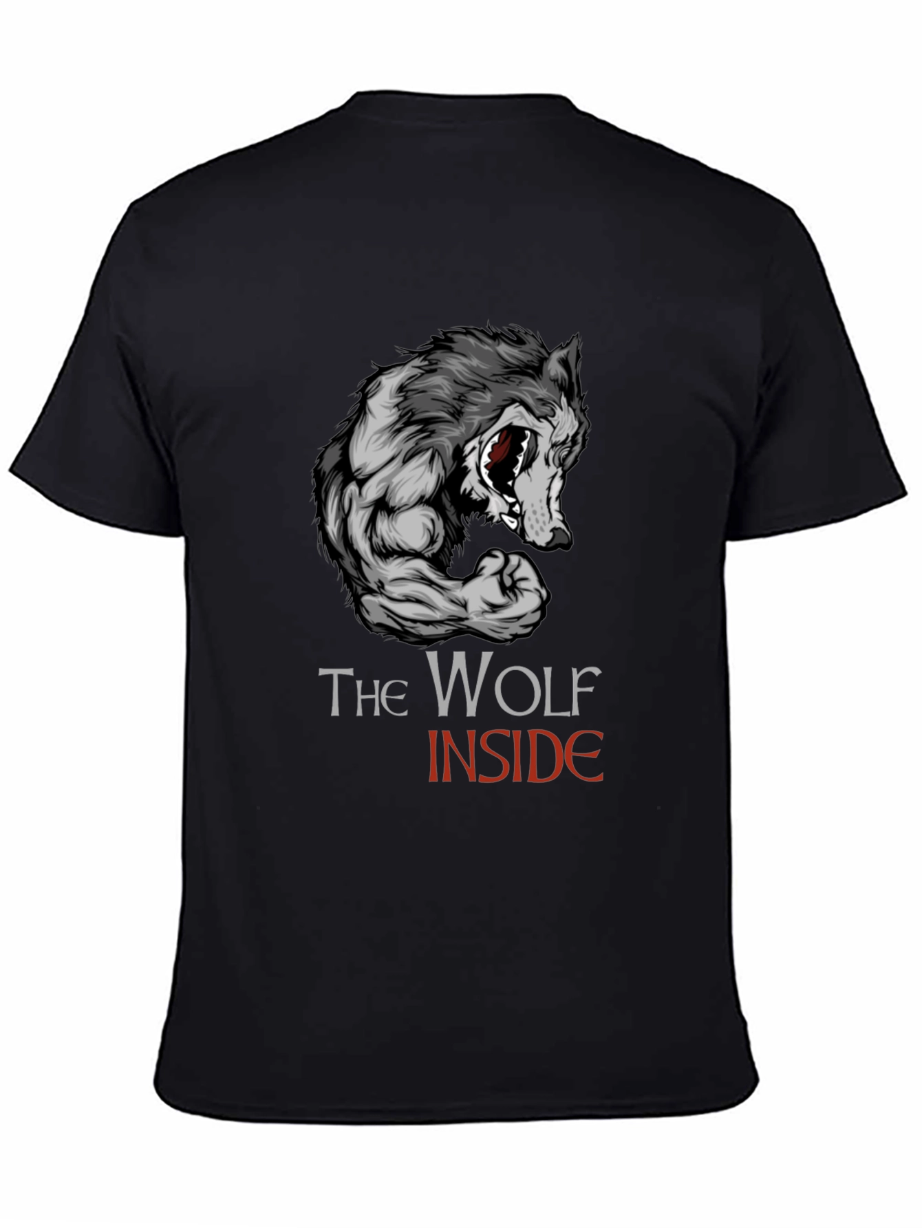 The Wolf Inside Graphic Tee - Black Cotton T-Shirt