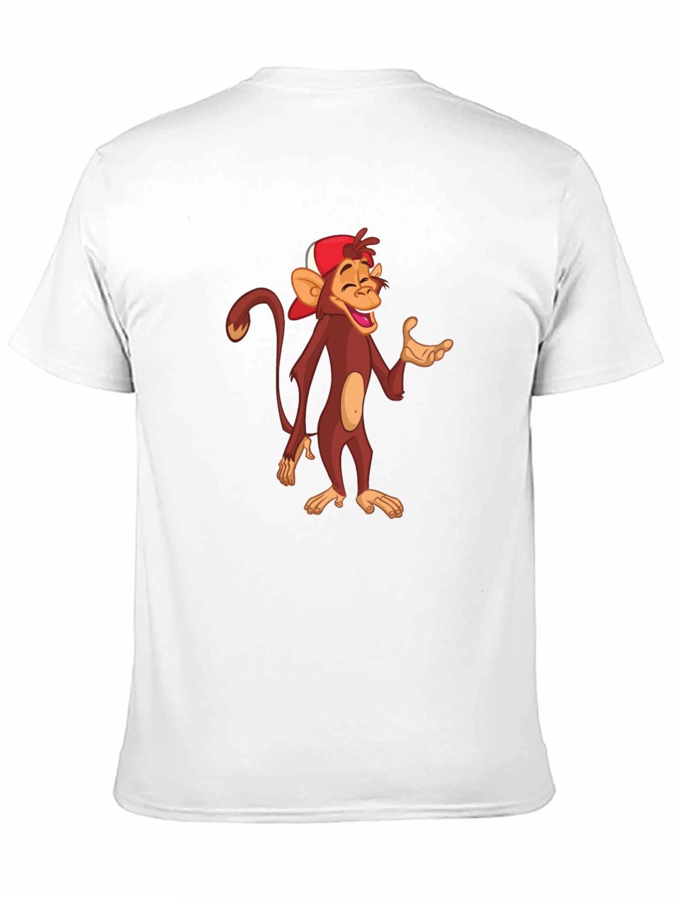 Cartoon Monkey Graphic T-Shirt - Casual Black Tee