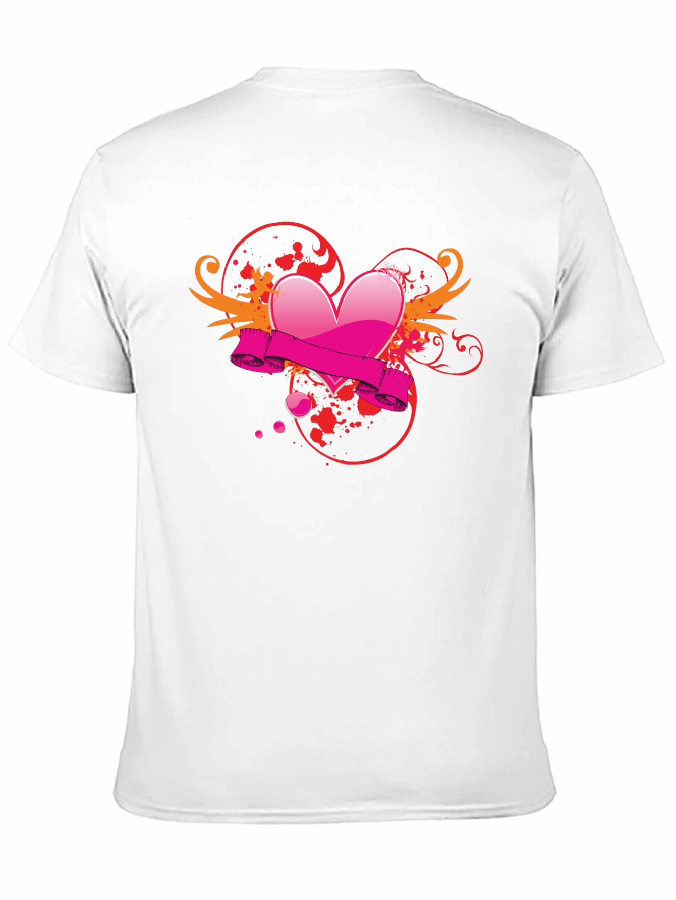 Black T-Shirt with Heart Graphic