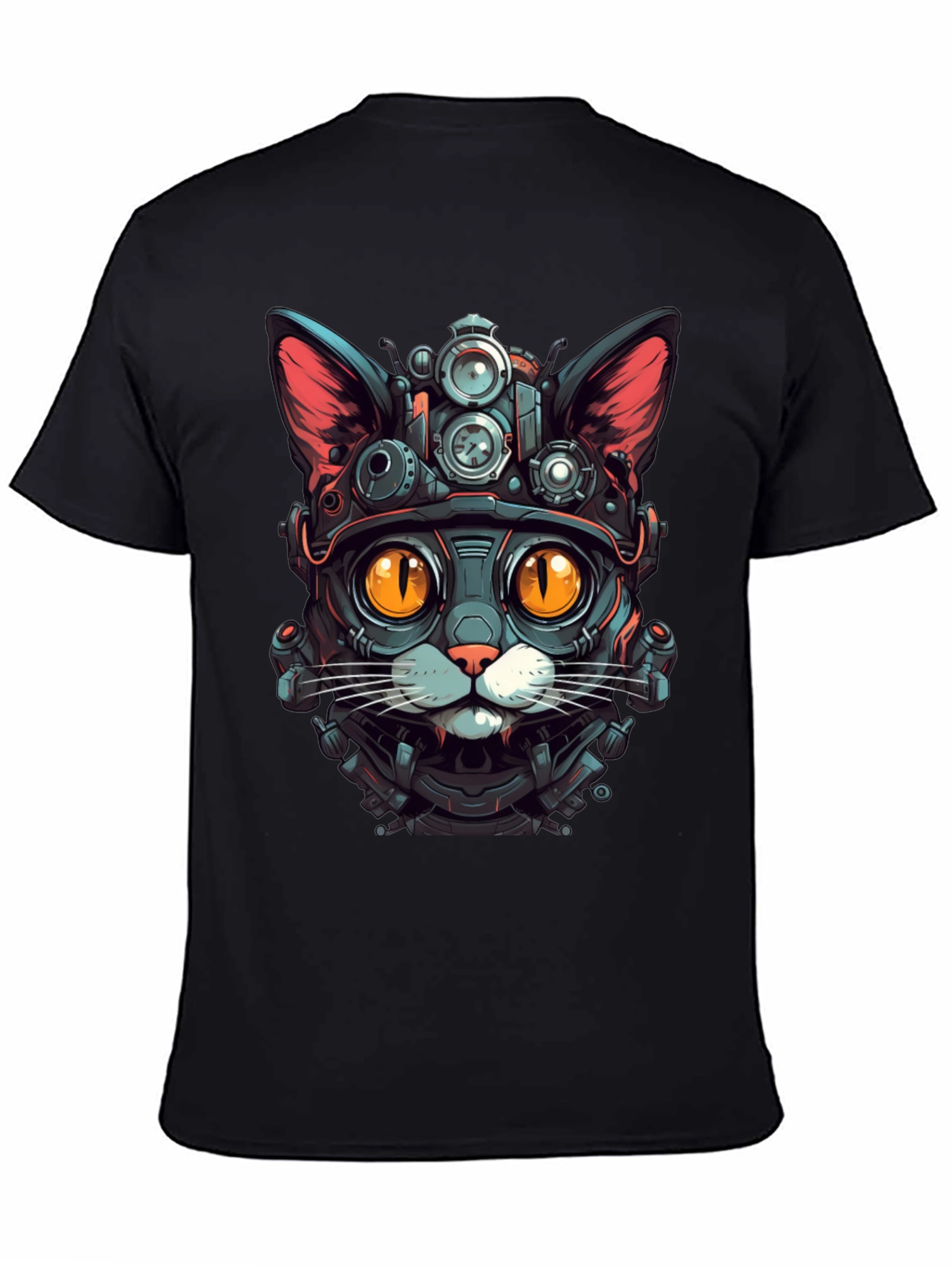 Steampunk Cat Graphic Tee - Unique Design