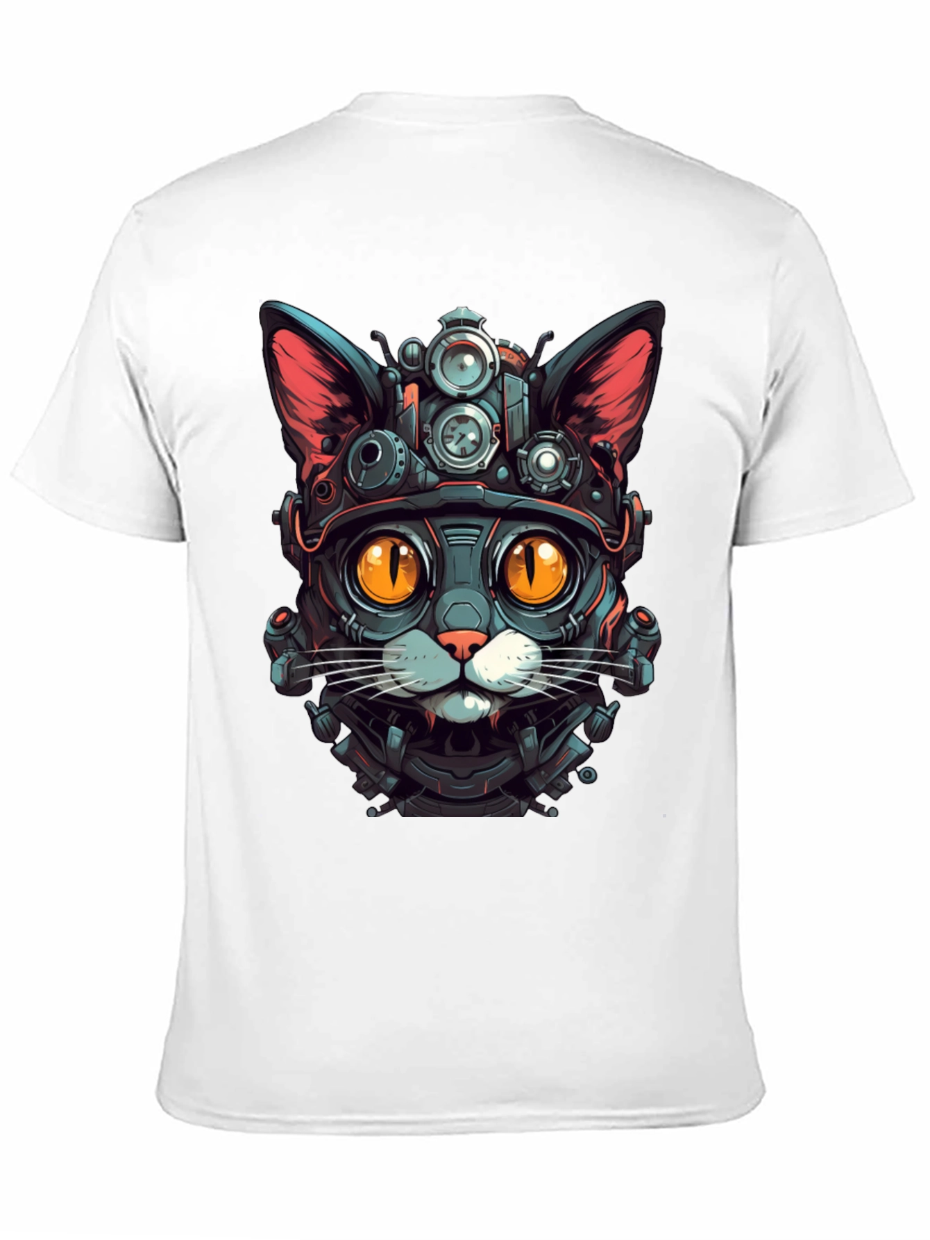 Steampunk Cat Graphic Tee - Unique Design