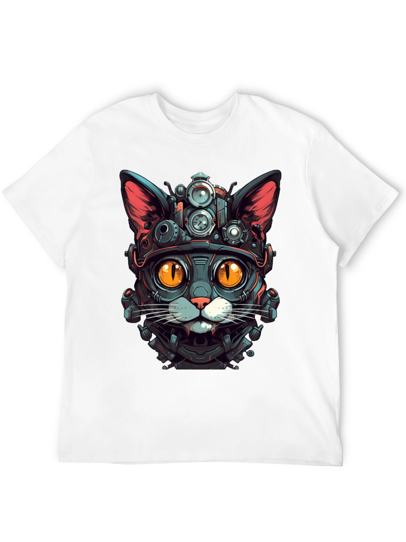 Steampunk Cat Graphic Tee - Unique Design