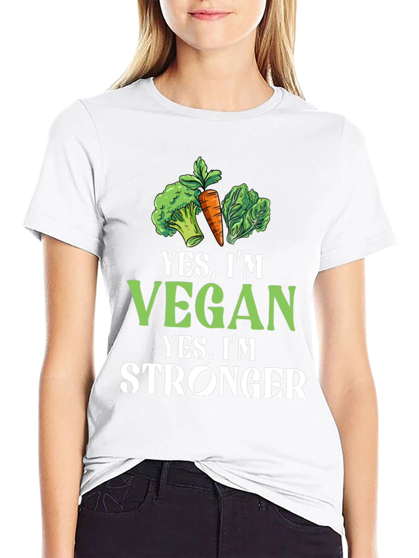 Vegan Stronger Graphic Tee - Plant-Based Power!