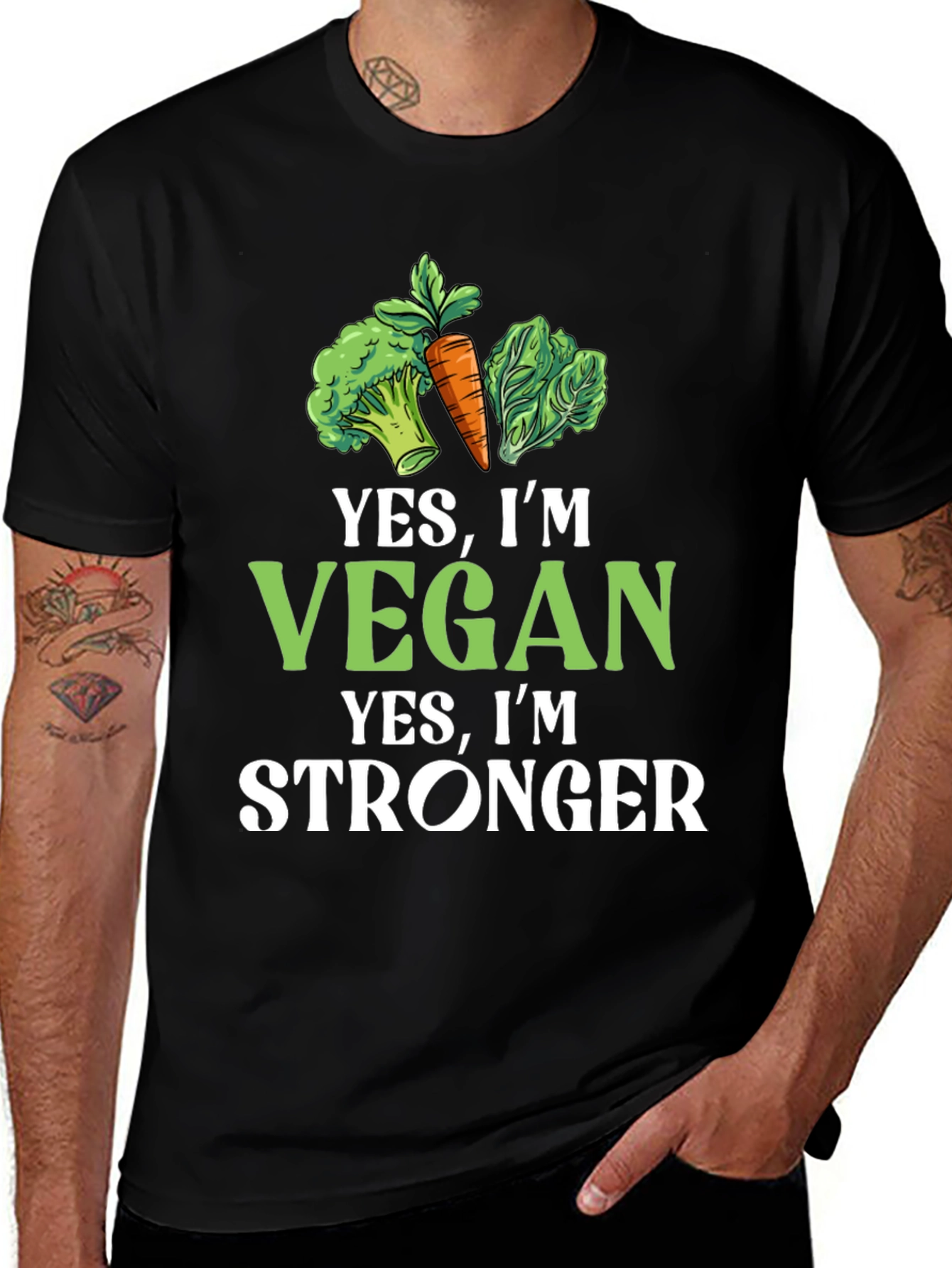 Vegan Stronger Graphic Tee - Plant-Based Power!