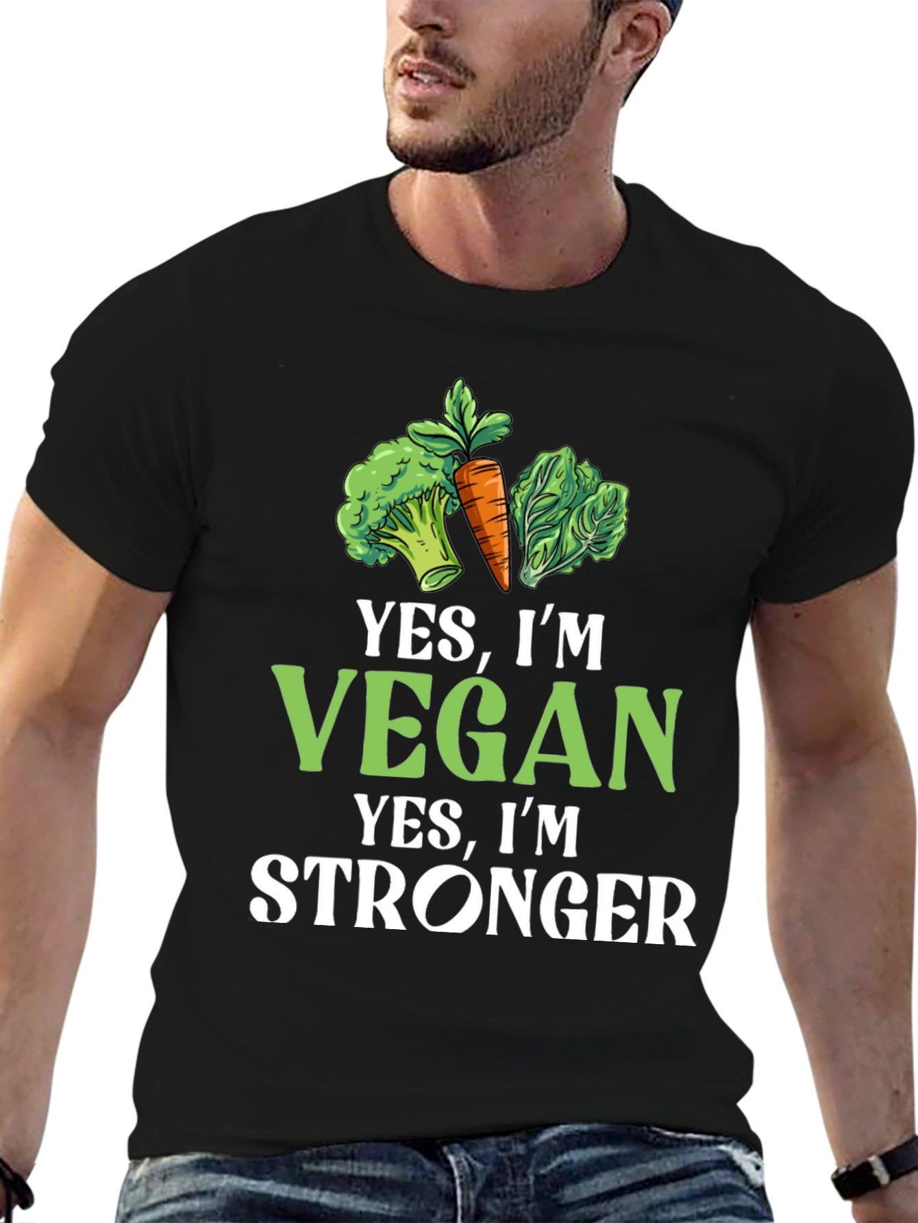 Vegan Stronger Graphic Tee - Plant-Based Power!