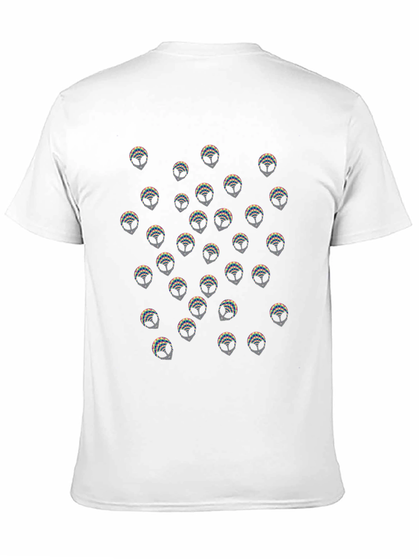 Alien Head Pattern Black T-Shirt