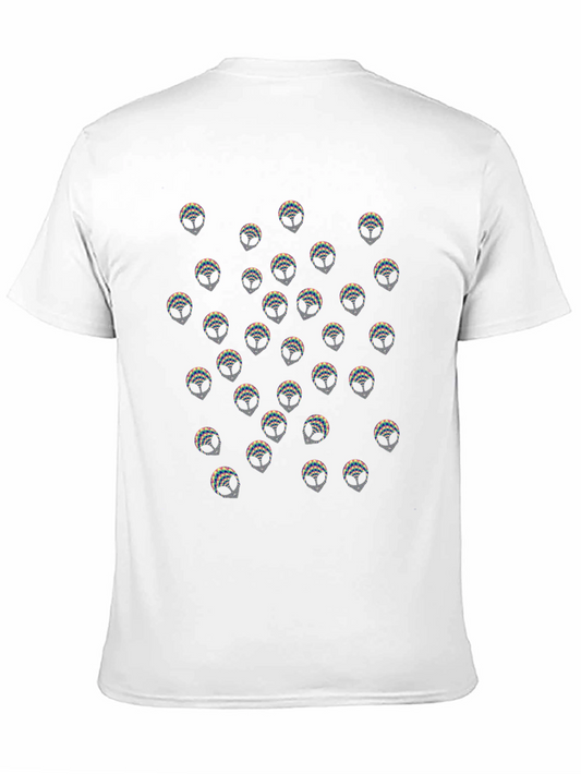 Alien Head Pattern Black T-Shirt