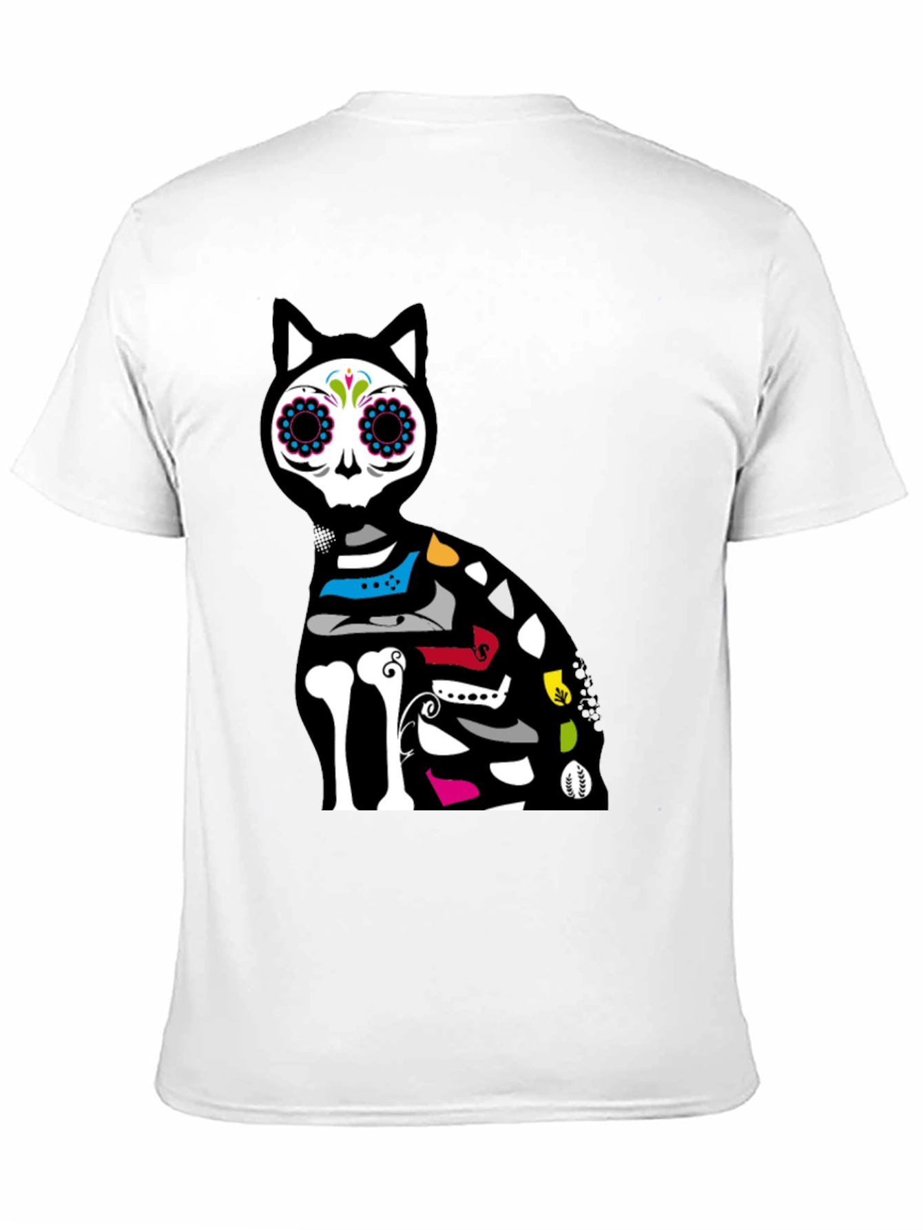 Sugar Skull Cat Graphic T-Shirt