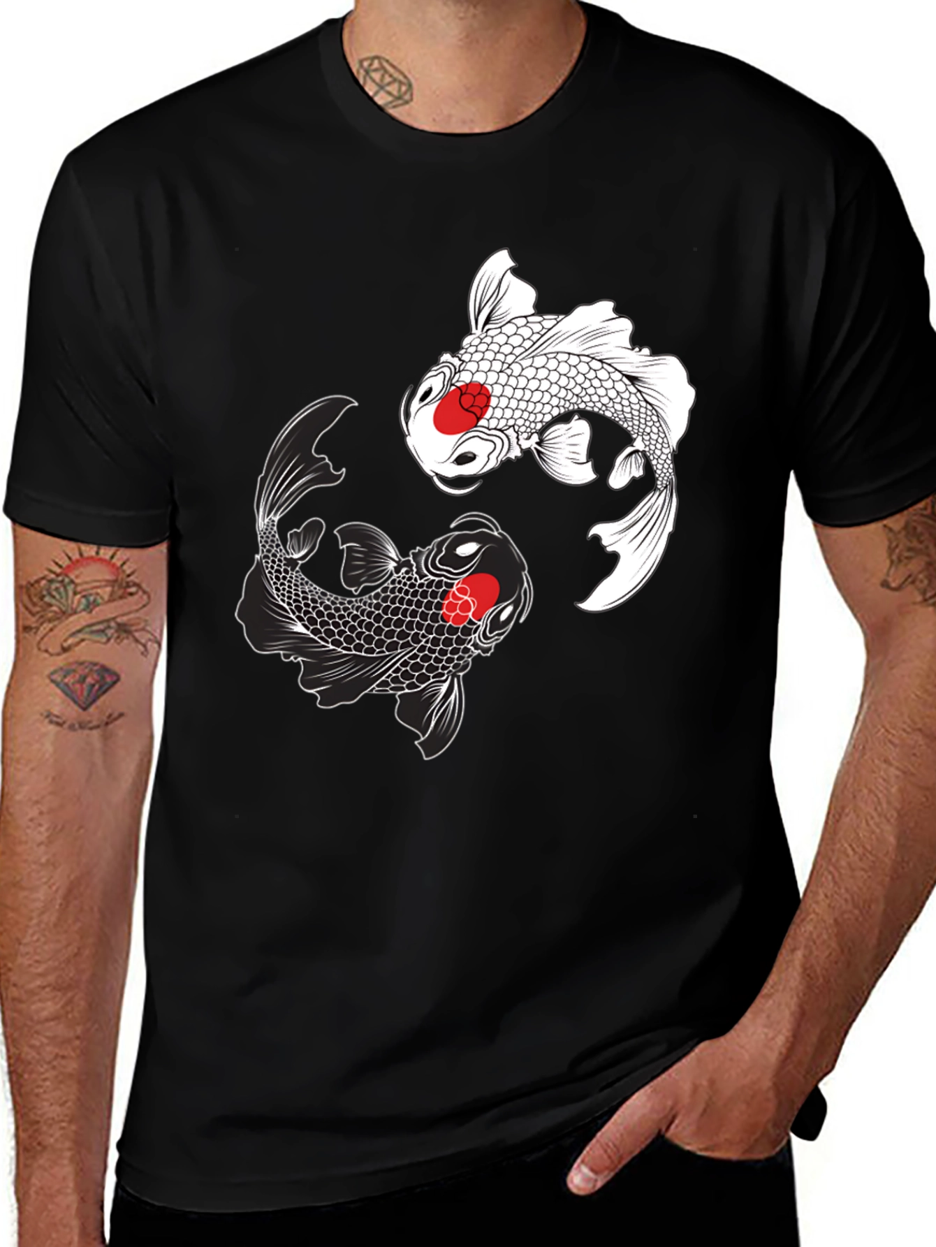 Yin Yang Koi Fish Graphic Tee