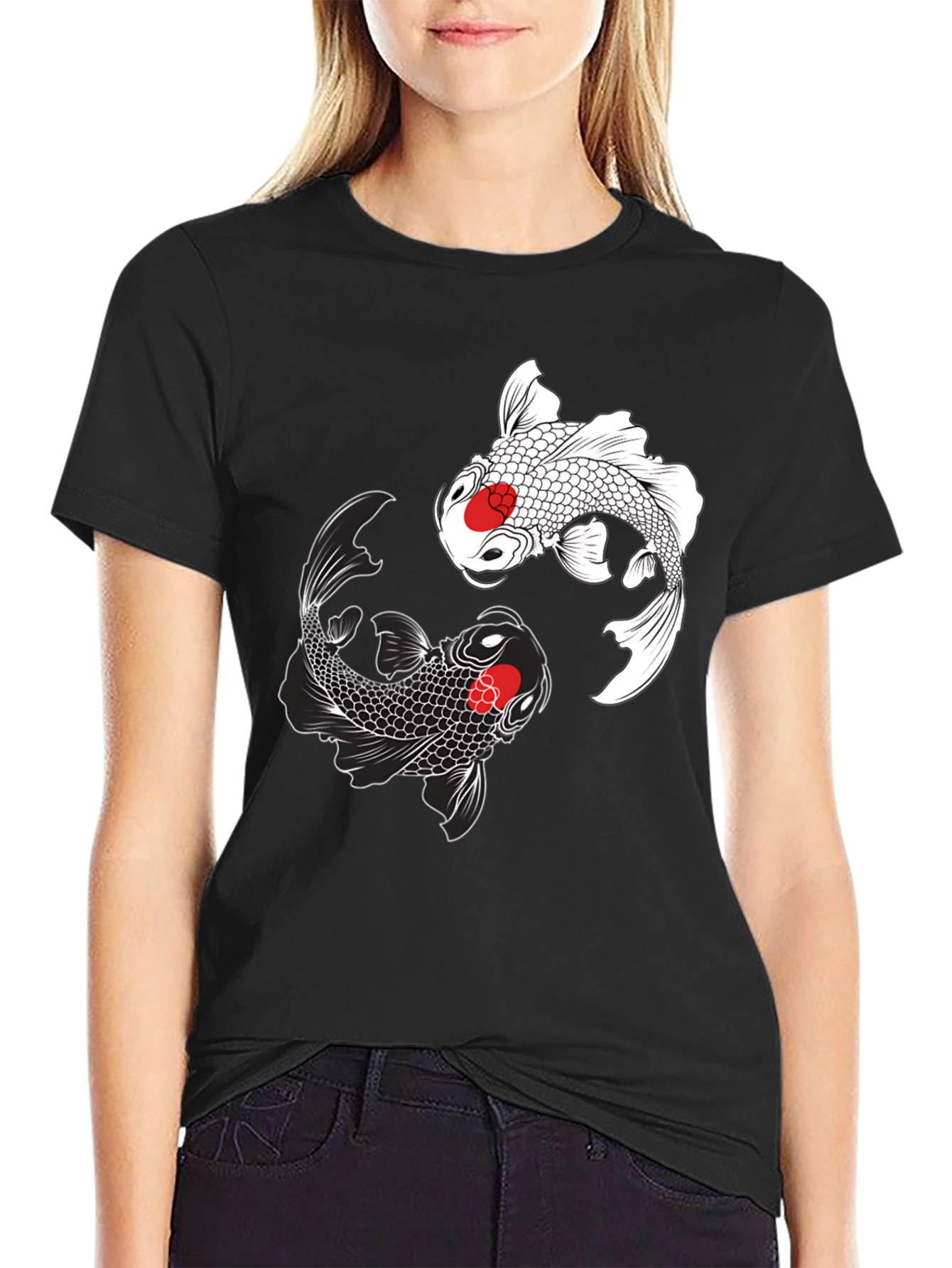 Yin Yang Koi Fish Graphic Tee