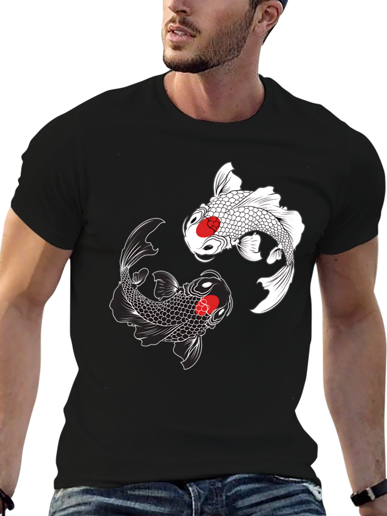 Yin Yang Koi Fish Graphic Tee