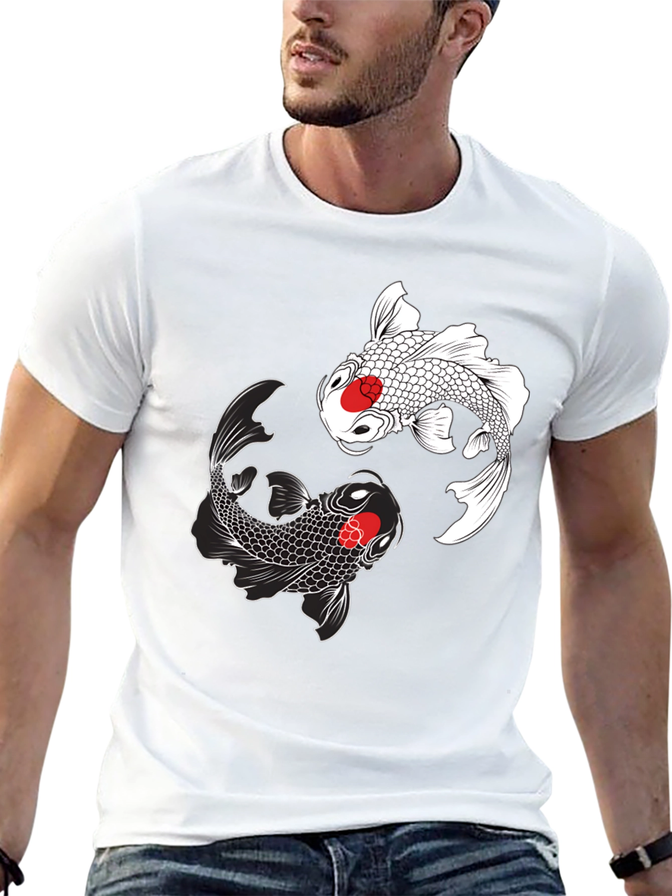 Yin Yang Koi Fish Graphic Tee
