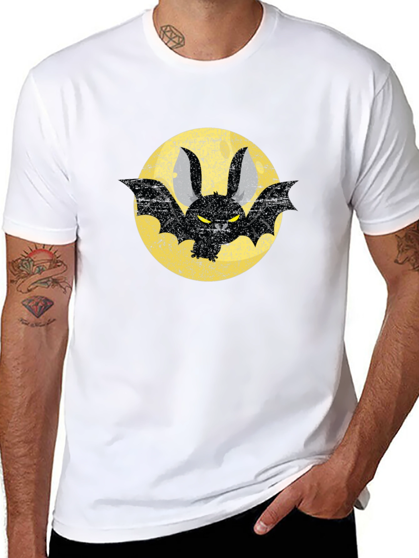 Bat Graphic T-Shirt - Black