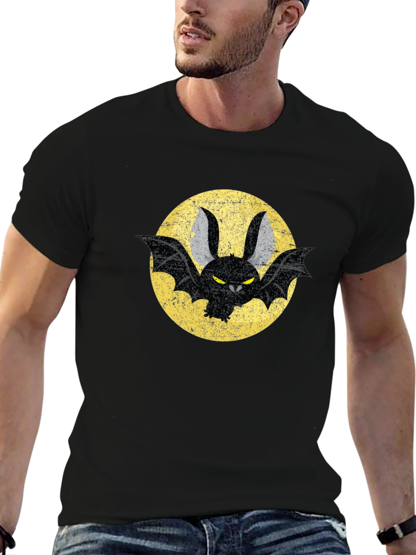 Bat Graphic T-Shirt - Black
