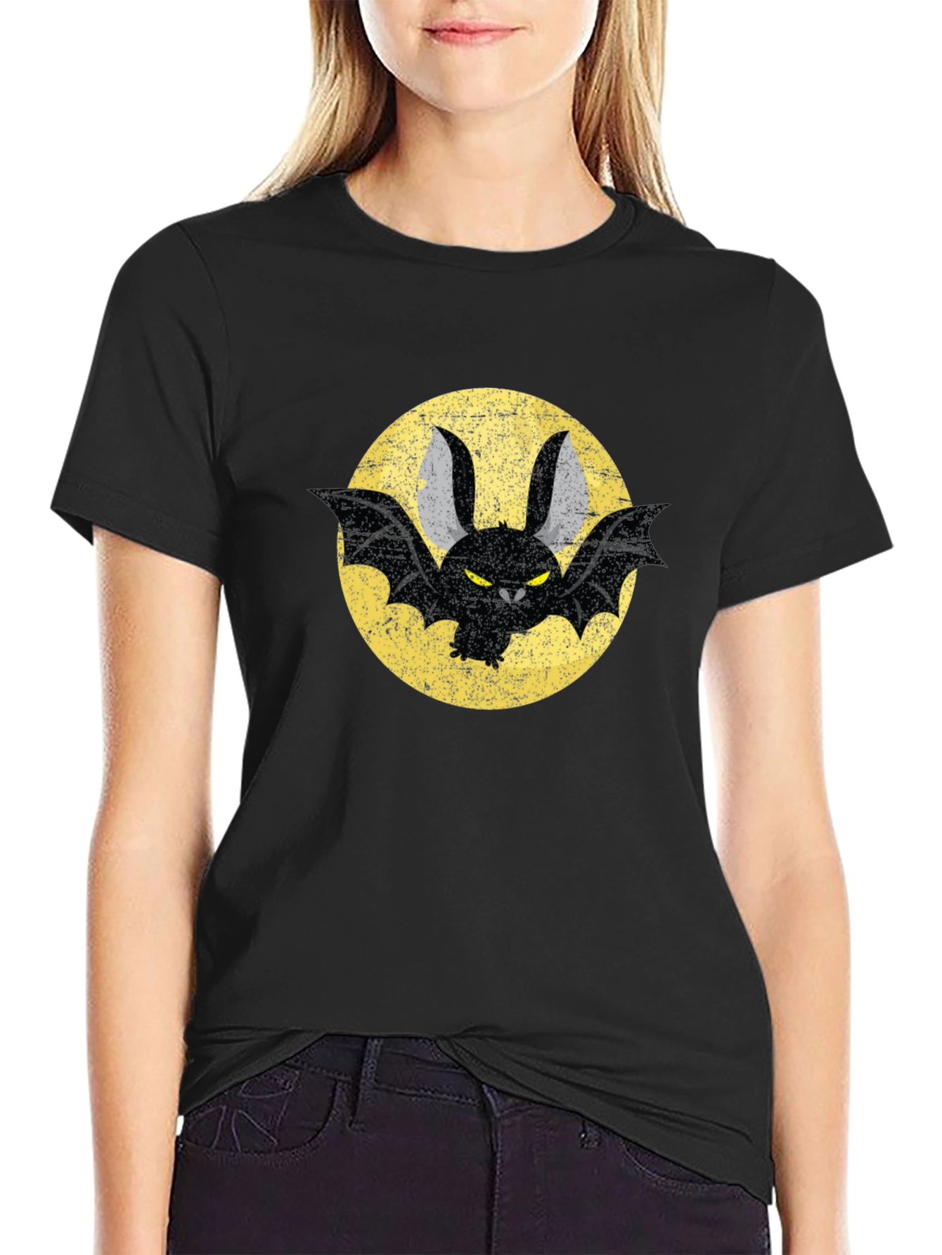 Bat Graphic T-Shirt - Black