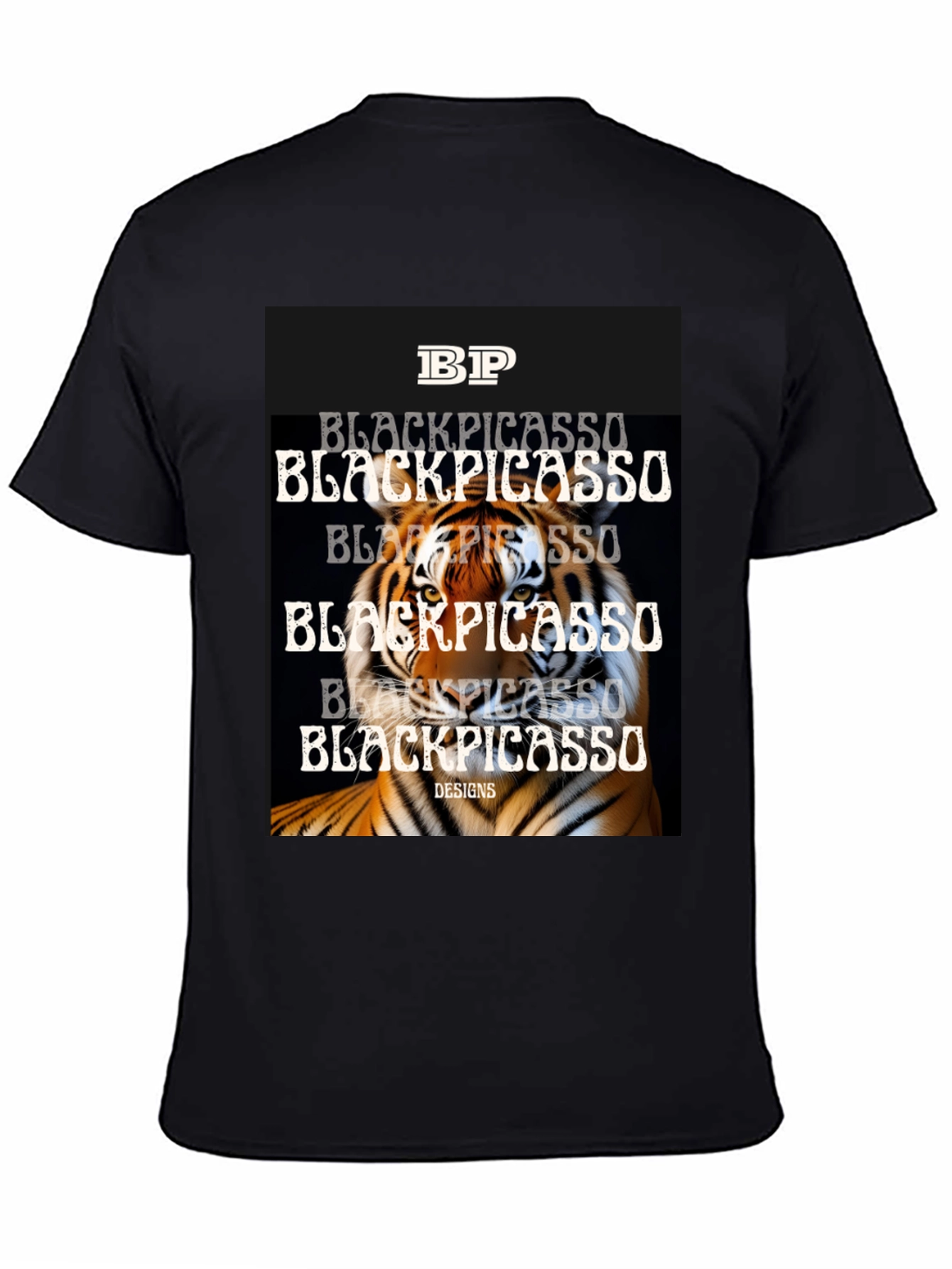 Black Picasso Tiger Graphic Tee