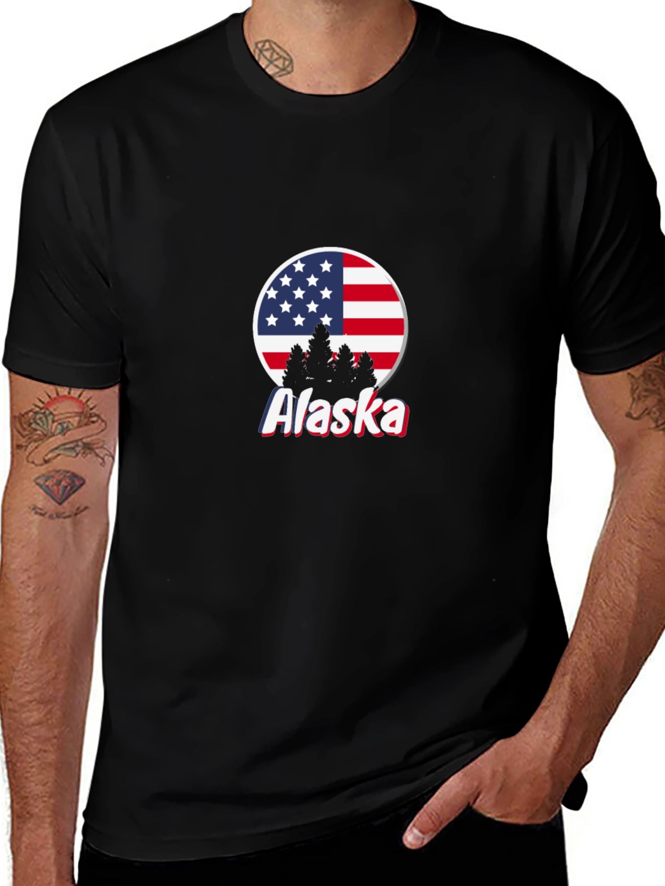 Alaska US Flag Graphic T-Shirt