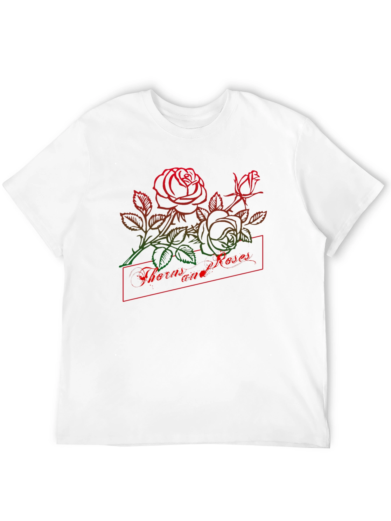 Thorns and Roses Graphic Black T-Shirt