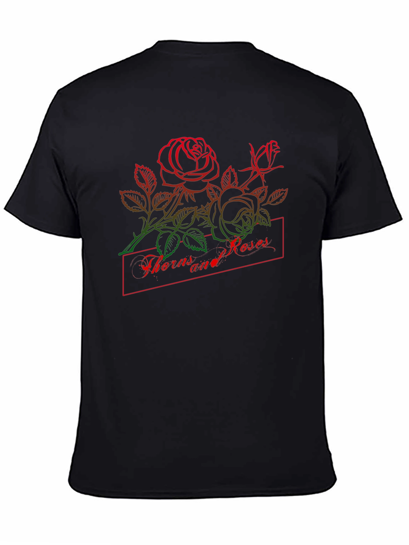 Thorns and Roses Graphic Black T-Shirt