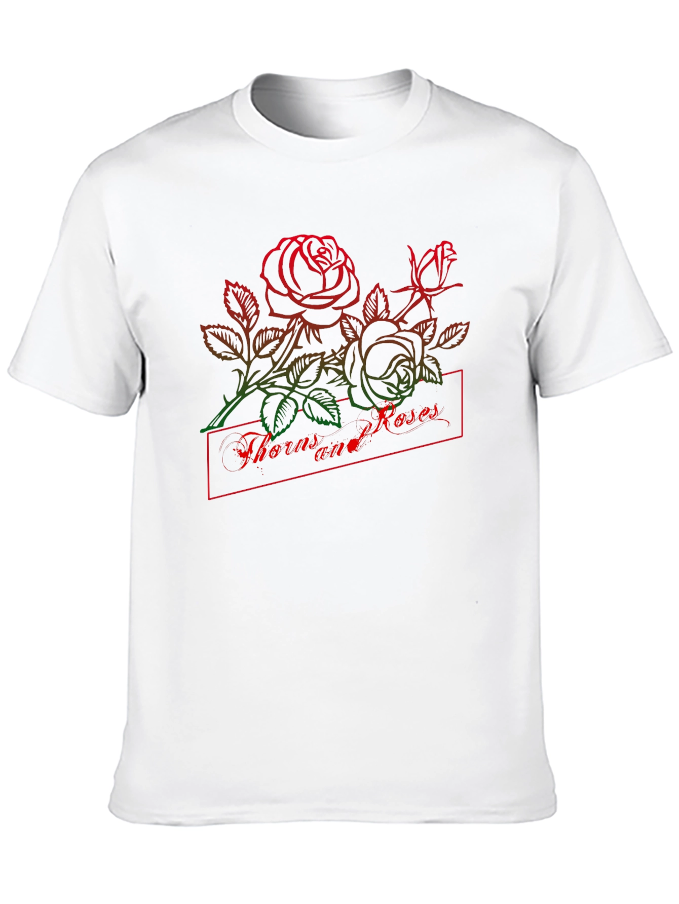 Thorns and Roses Graphic Black T-Shirt