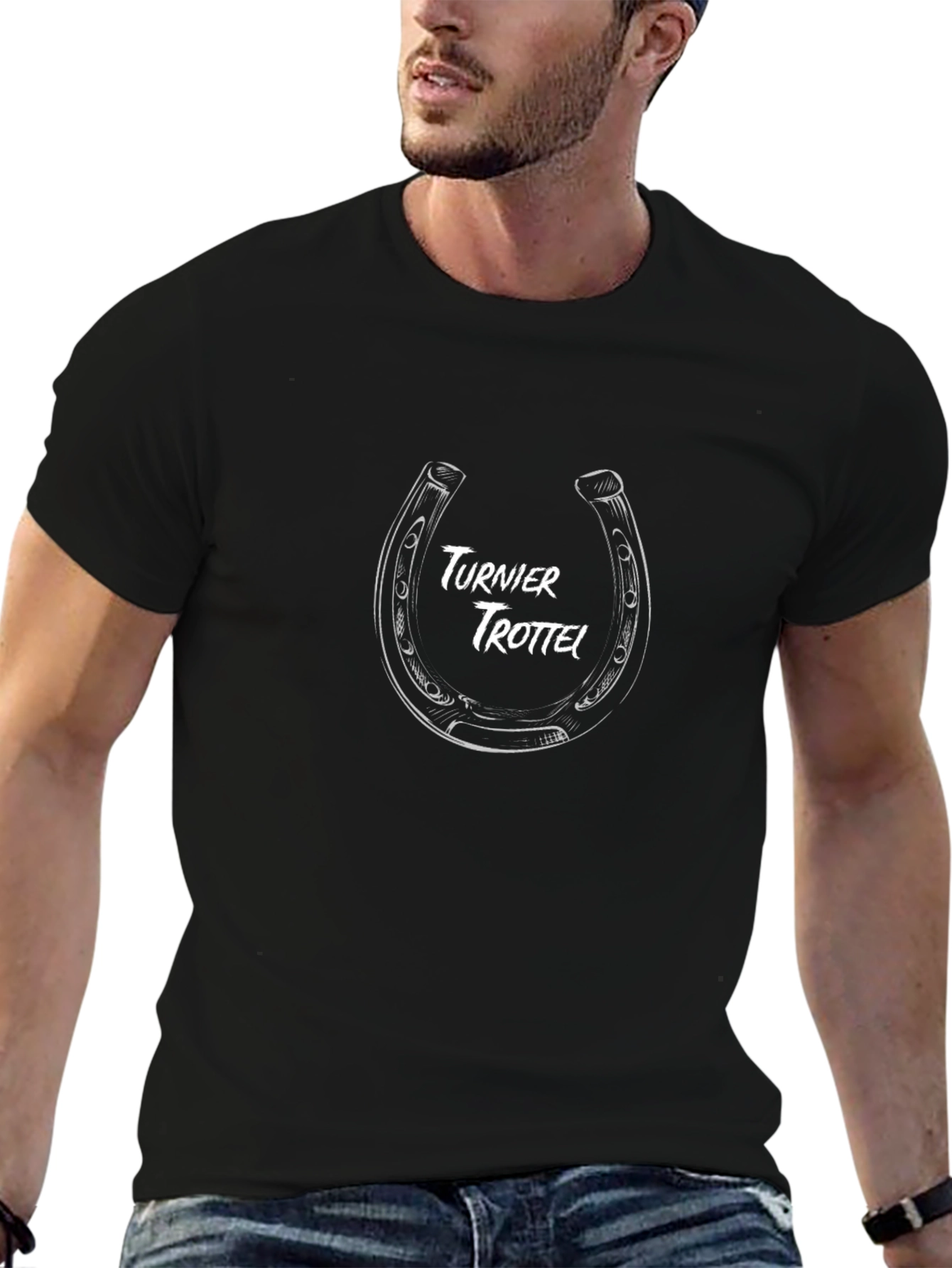 Turnier Trottel Horseshoe Graphic Tee - Black Cotton