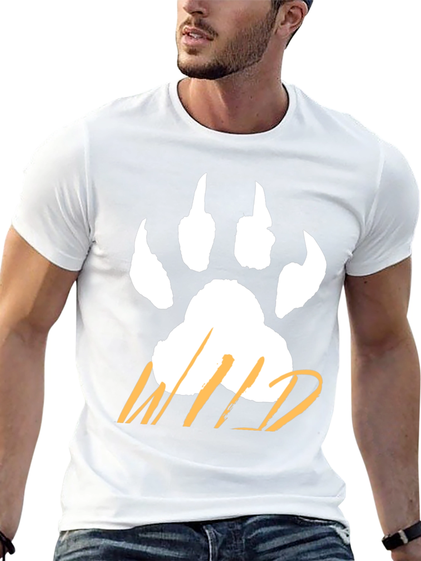 Wild Paw Print T-Shirt - Casual Graphic Tee