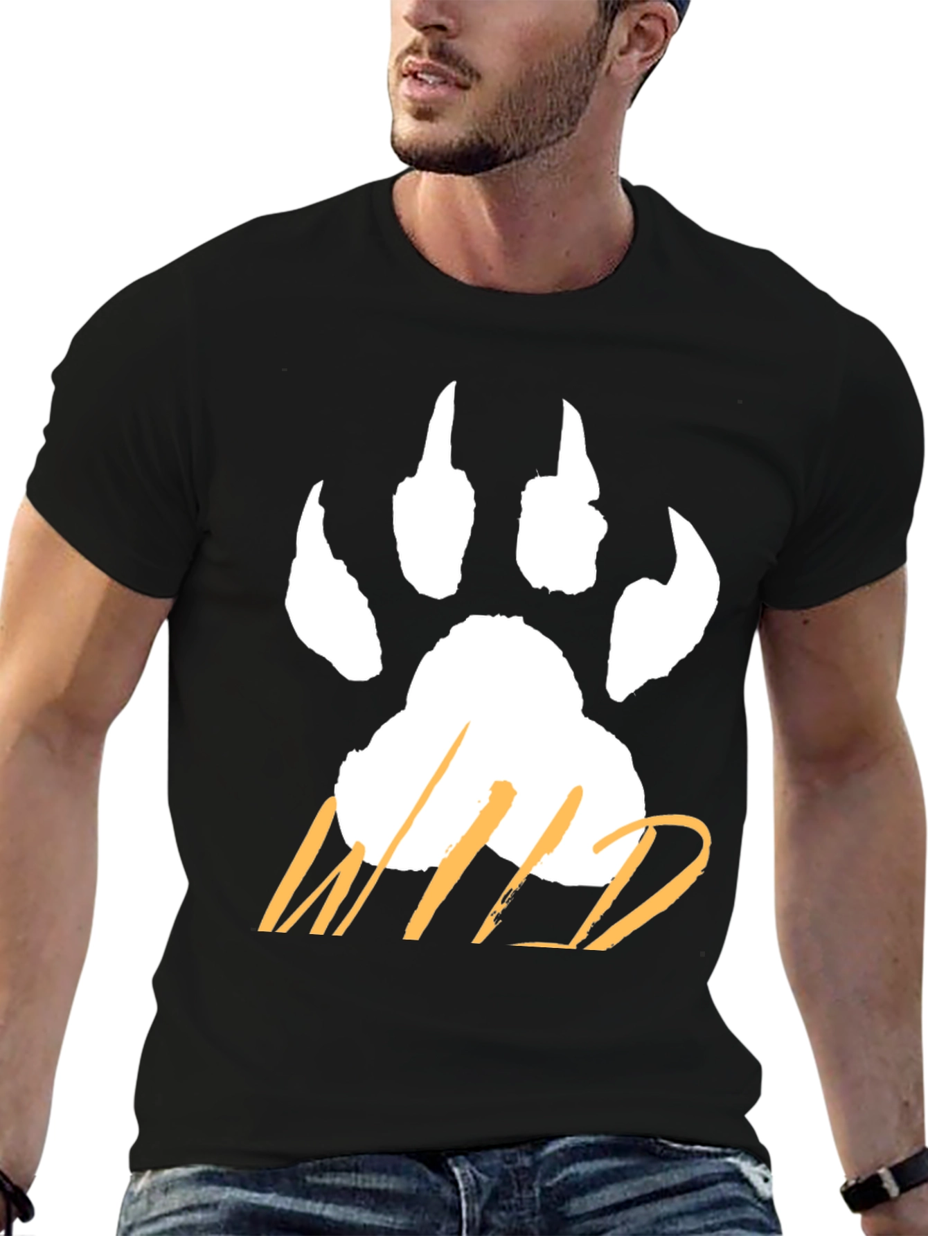 Wild Paw Print T-Shirt - Casual Graphic Tee