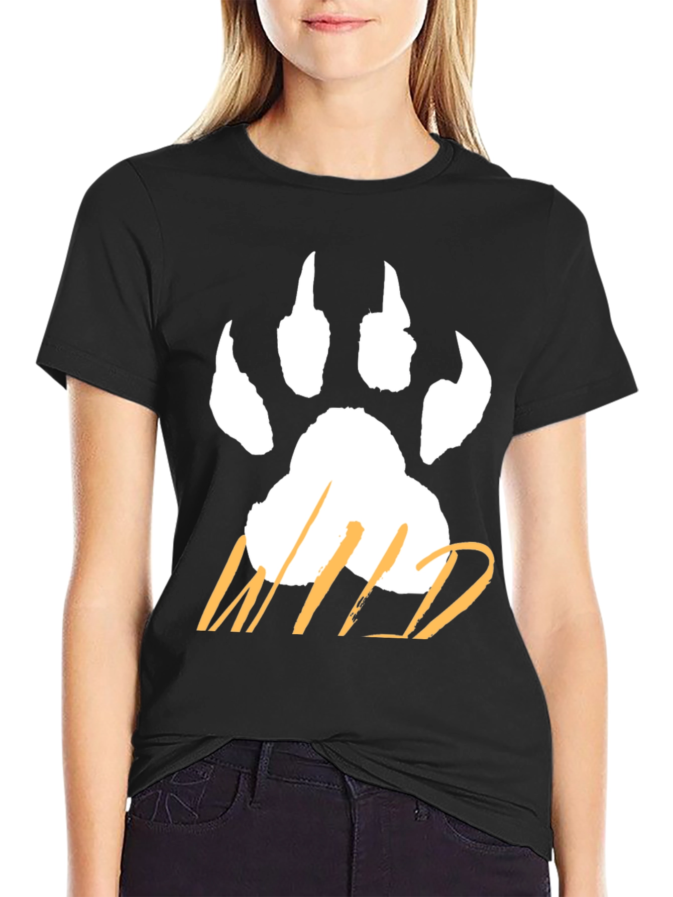 Wild Paw Print T-Shirt - Casual Graphic Tee