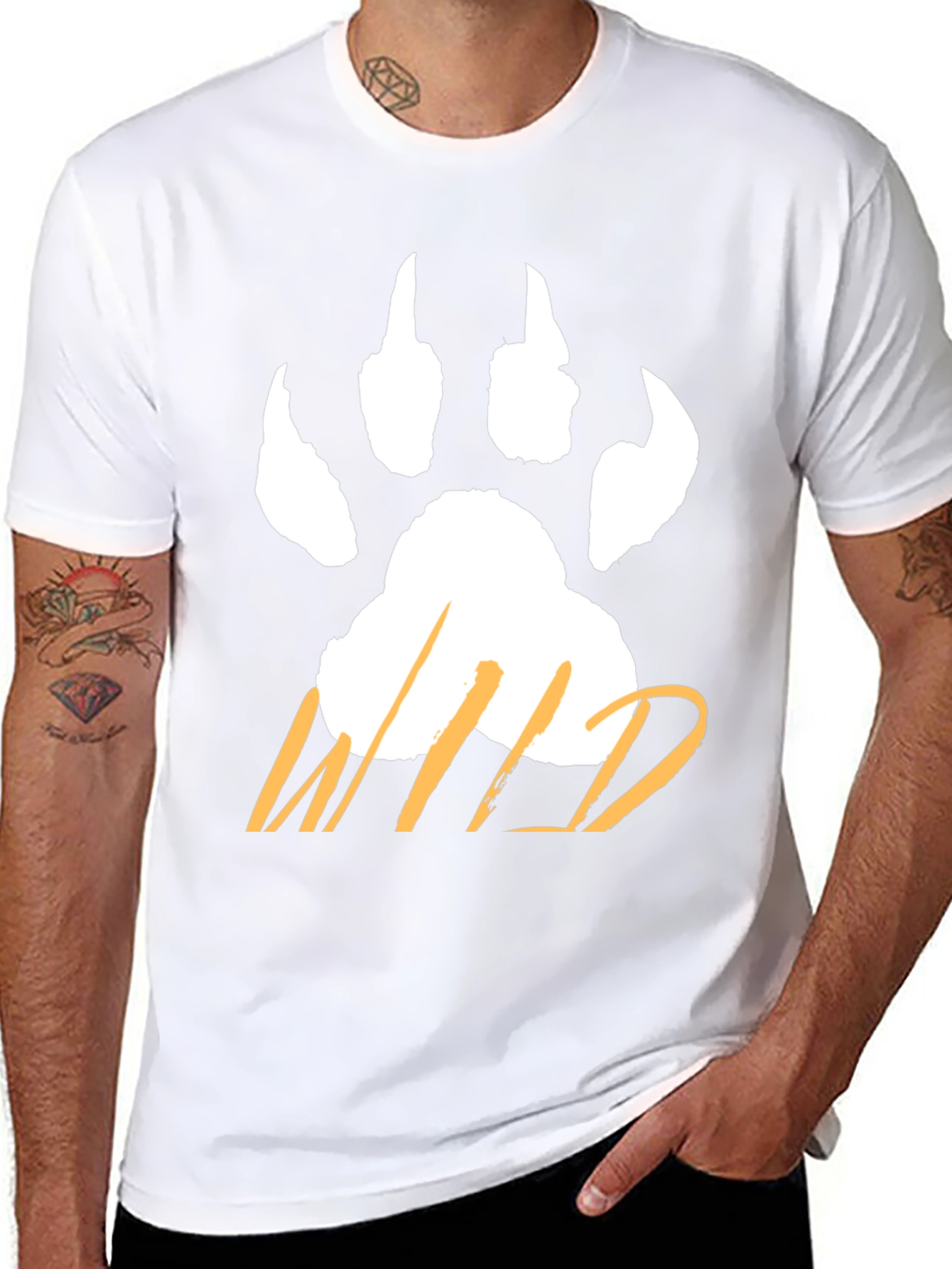 Wild Paw Print T-Shirt - Casual Graphic Tee