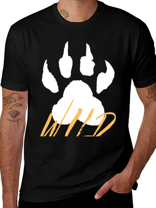 Wild Paw Print T-Shirt - Casual Graphic Tee
