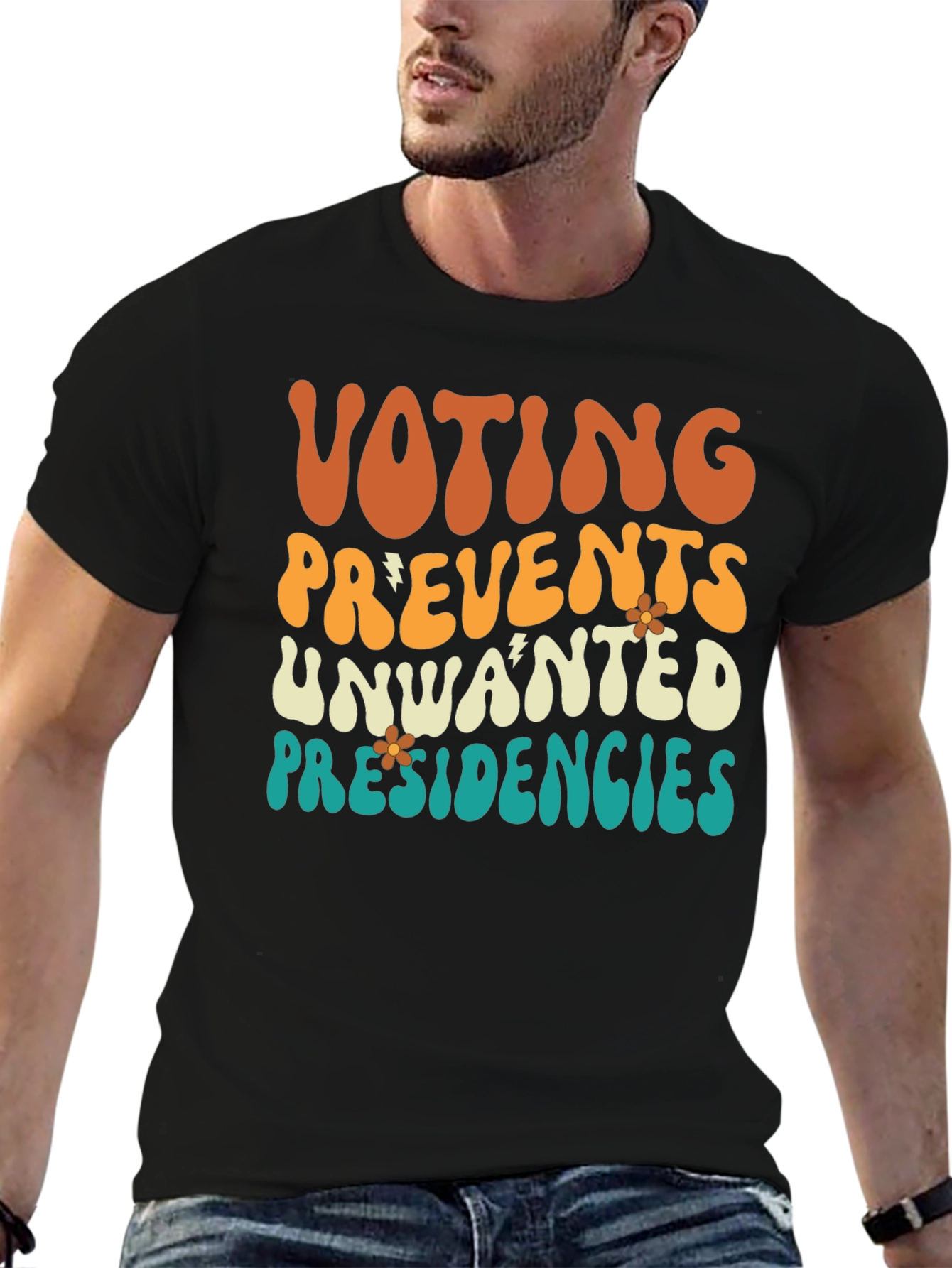 Voting Prevents Unwanted Presidencies Black Graphic Tee