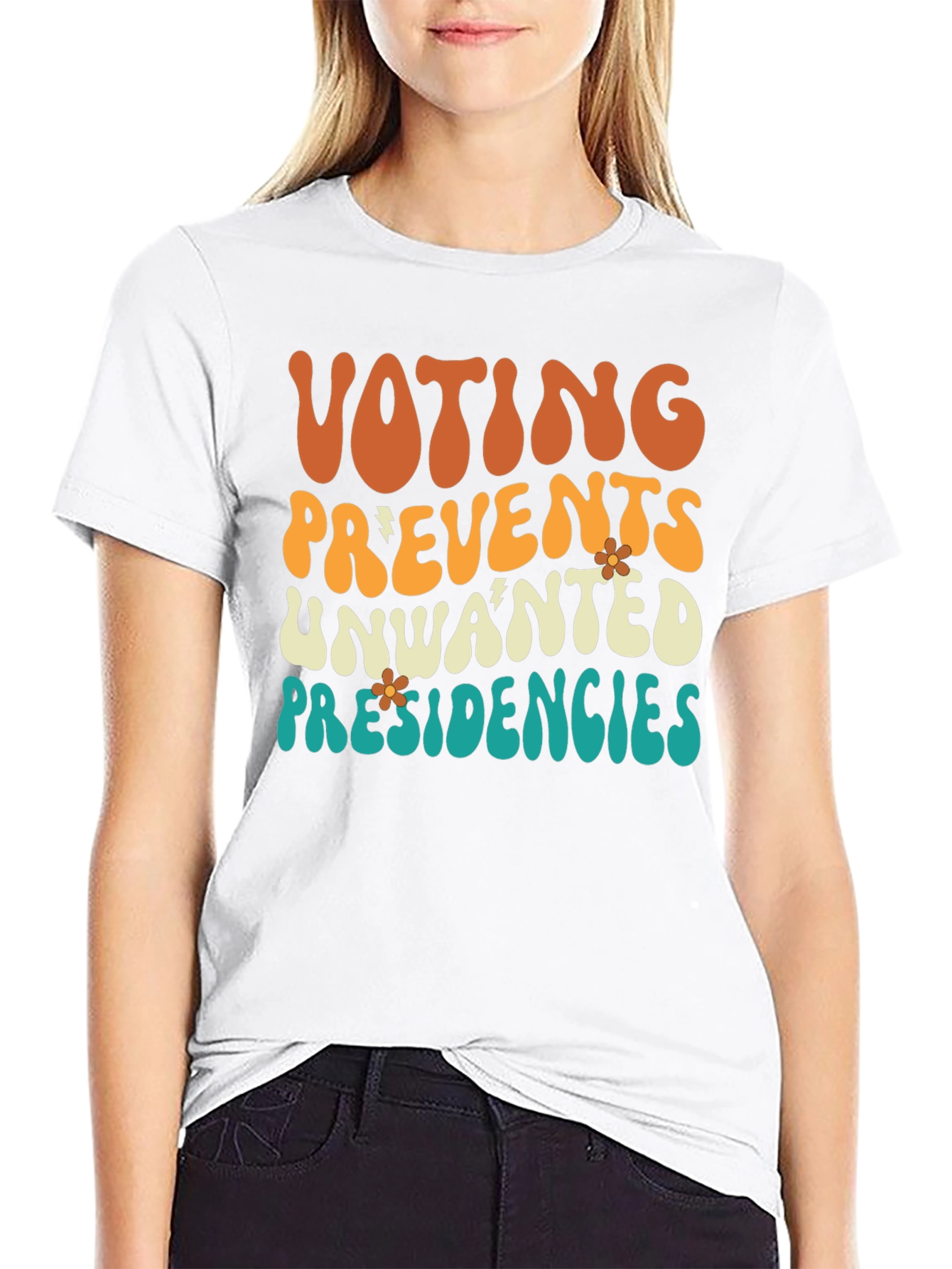 Voting Prevents Unwanted Presidencies Black Graphic Tee