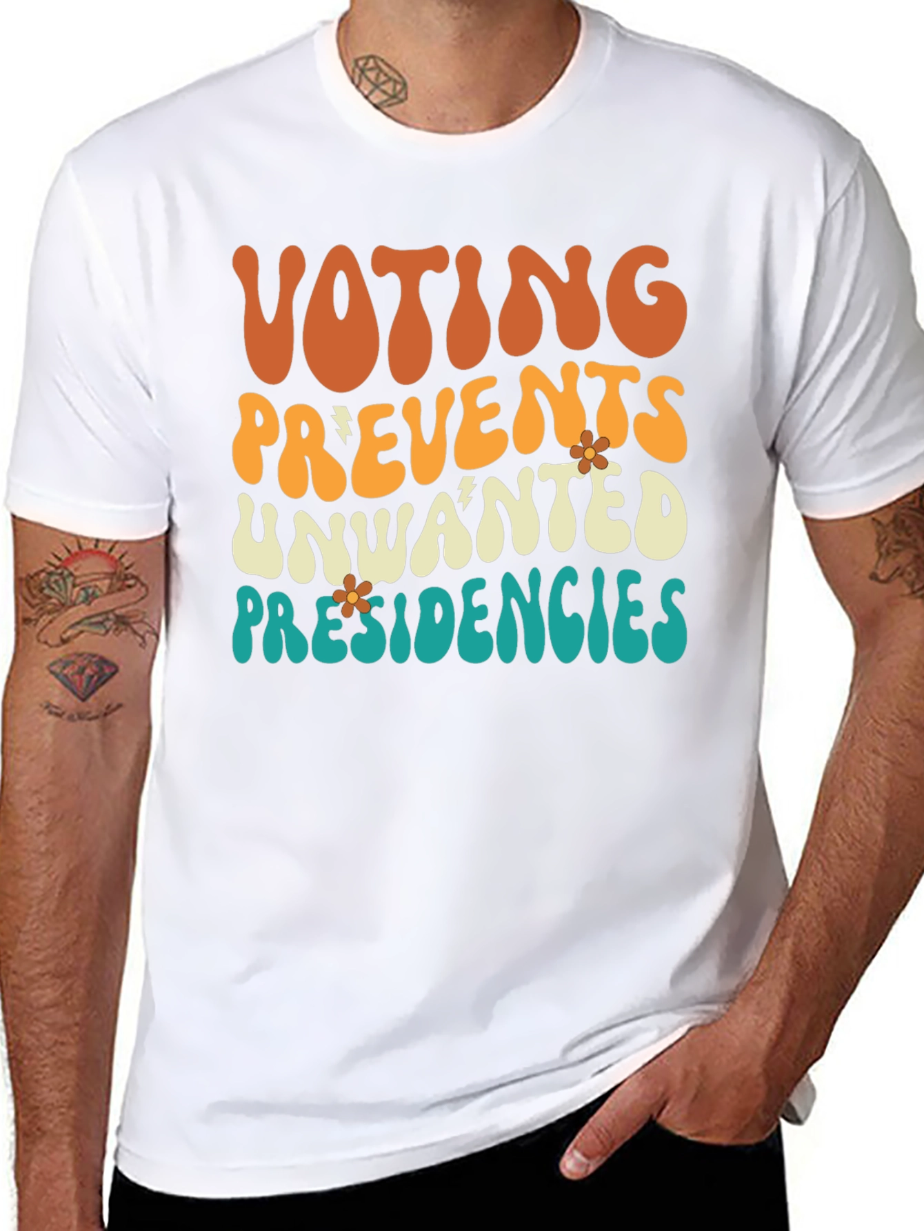 Voting Prevents Unwanted Presidencies Black Graphic Tee