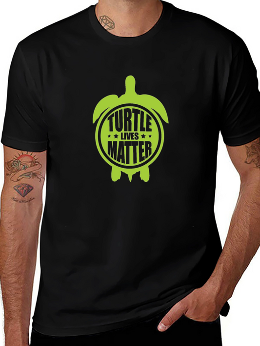 Turtle Lives Matter Graphic Tee - Black Cotton T-Shirt