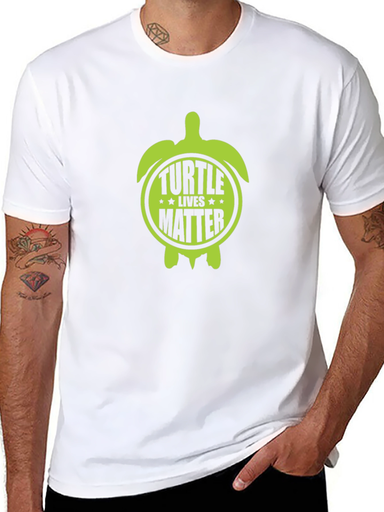 Turtle Lives Matter Graphic Tee - Black Cotton T-Shirt