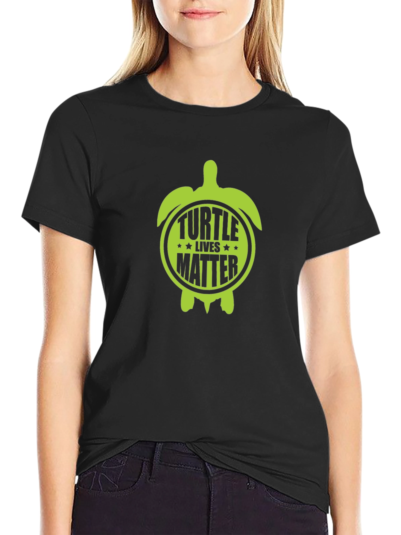 Turtle Lives Matter Graphic Tee - Black Cotton T-Shirt